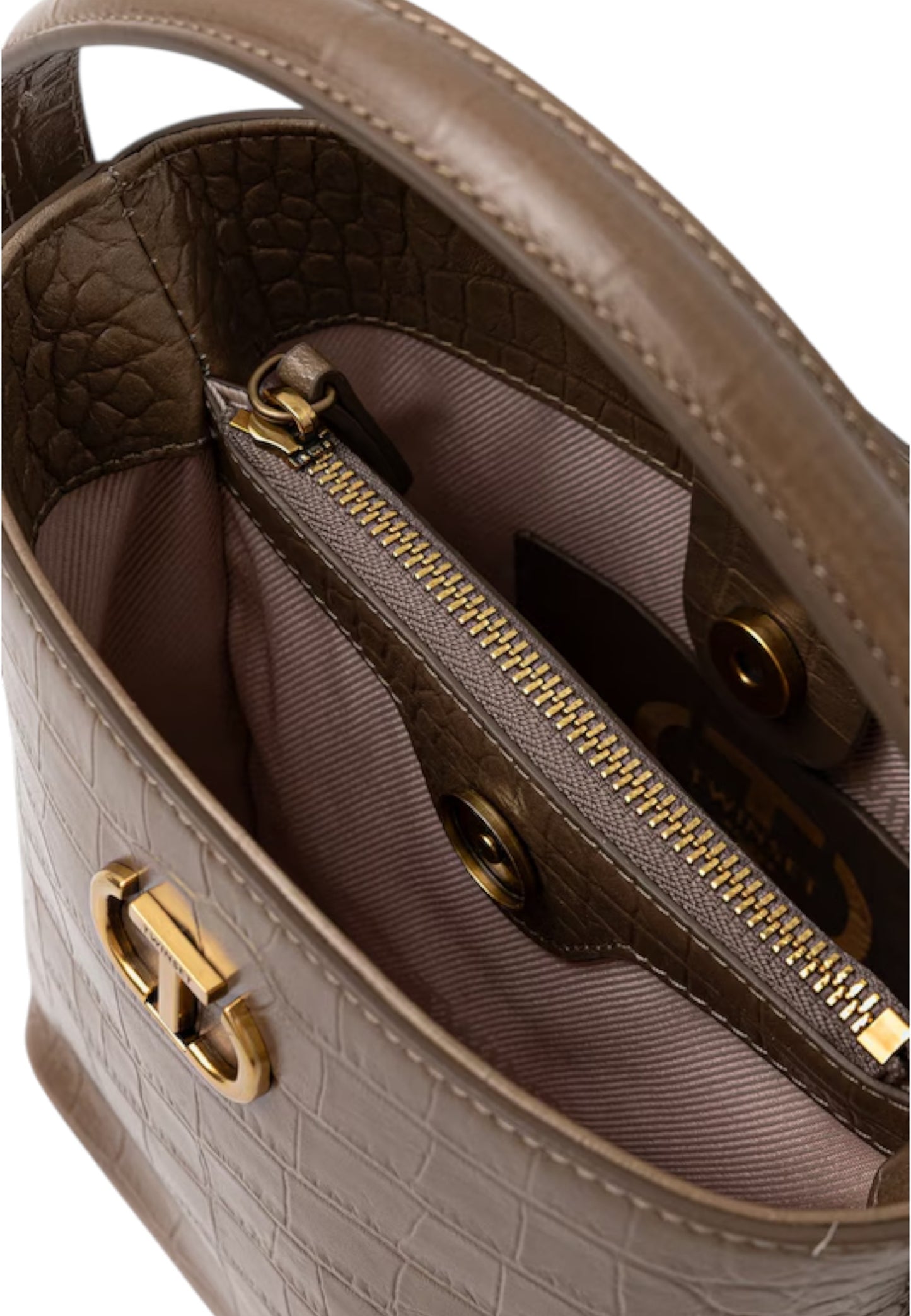 Borsa A Tracolla Donna Twinset Piccola In Pelle Con Catena Stampa Cocco 252TD8257