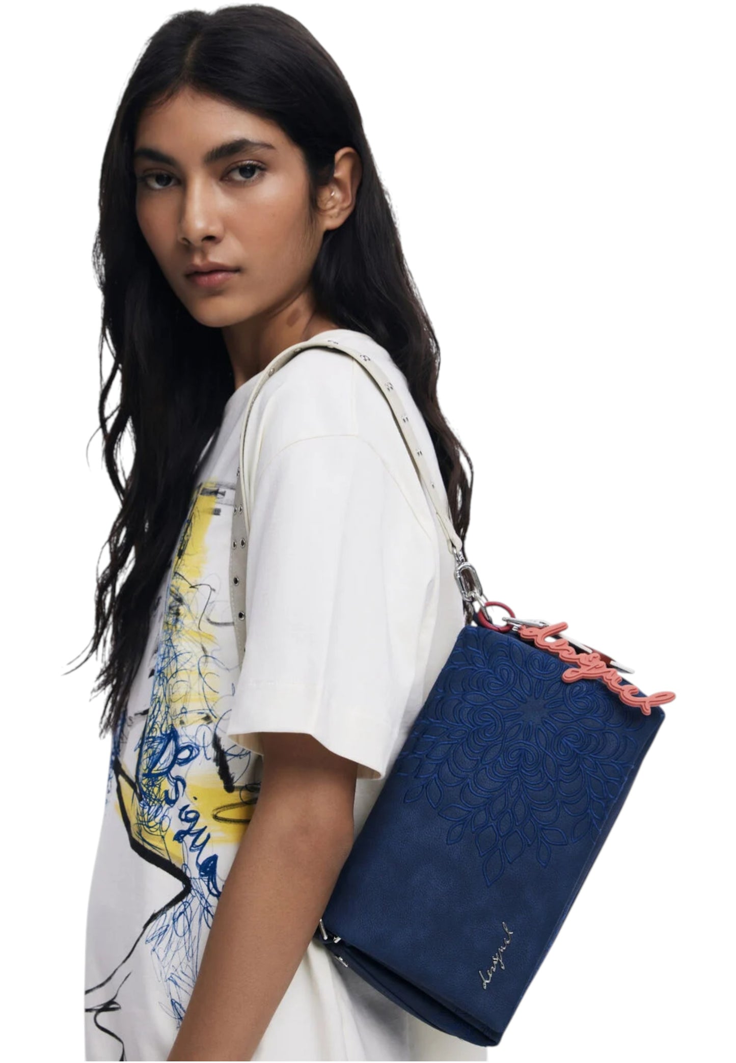 Borsa A Tracolla Donna Desigual Sierra Naron Medium Flap Blue 25WAXPBF