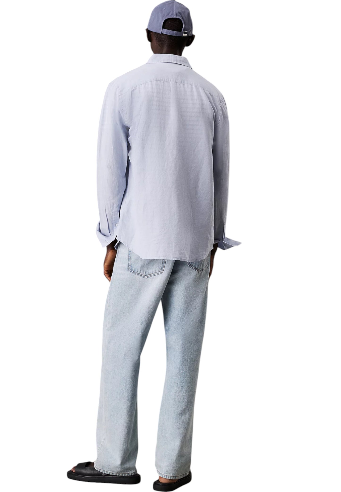 Camicia Manica lunga Uomo Calvin klein  Linen Cotton Regular