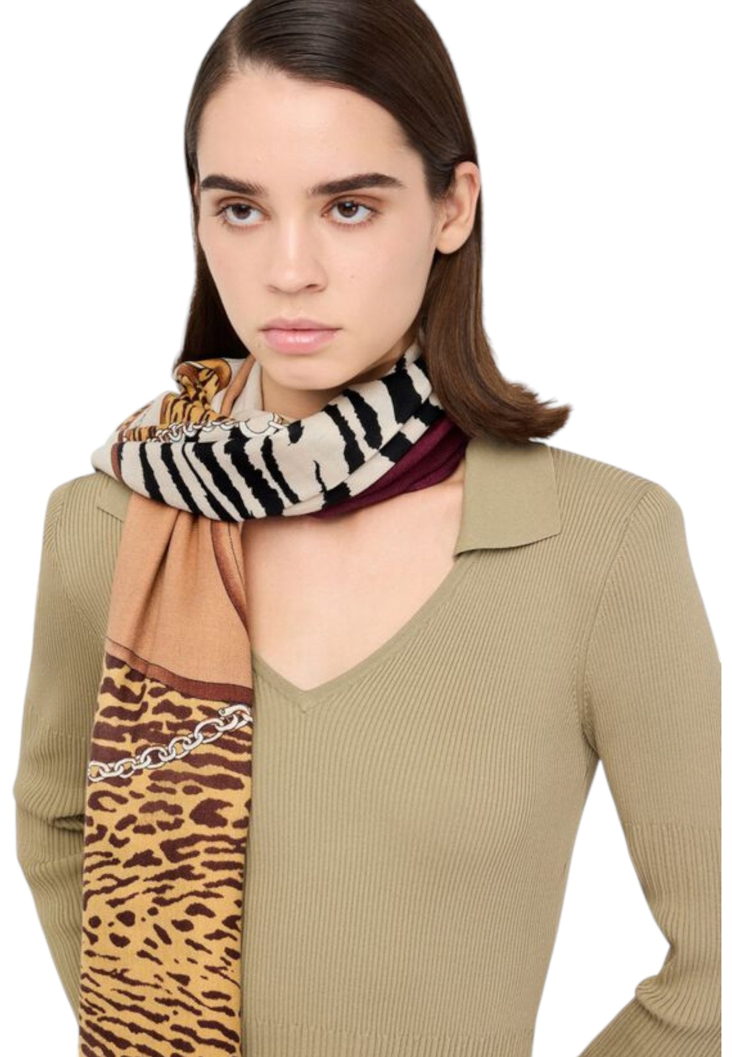 Foulard Donna Liu Jo Ribbon Animalier 120X120 2F5083T0300