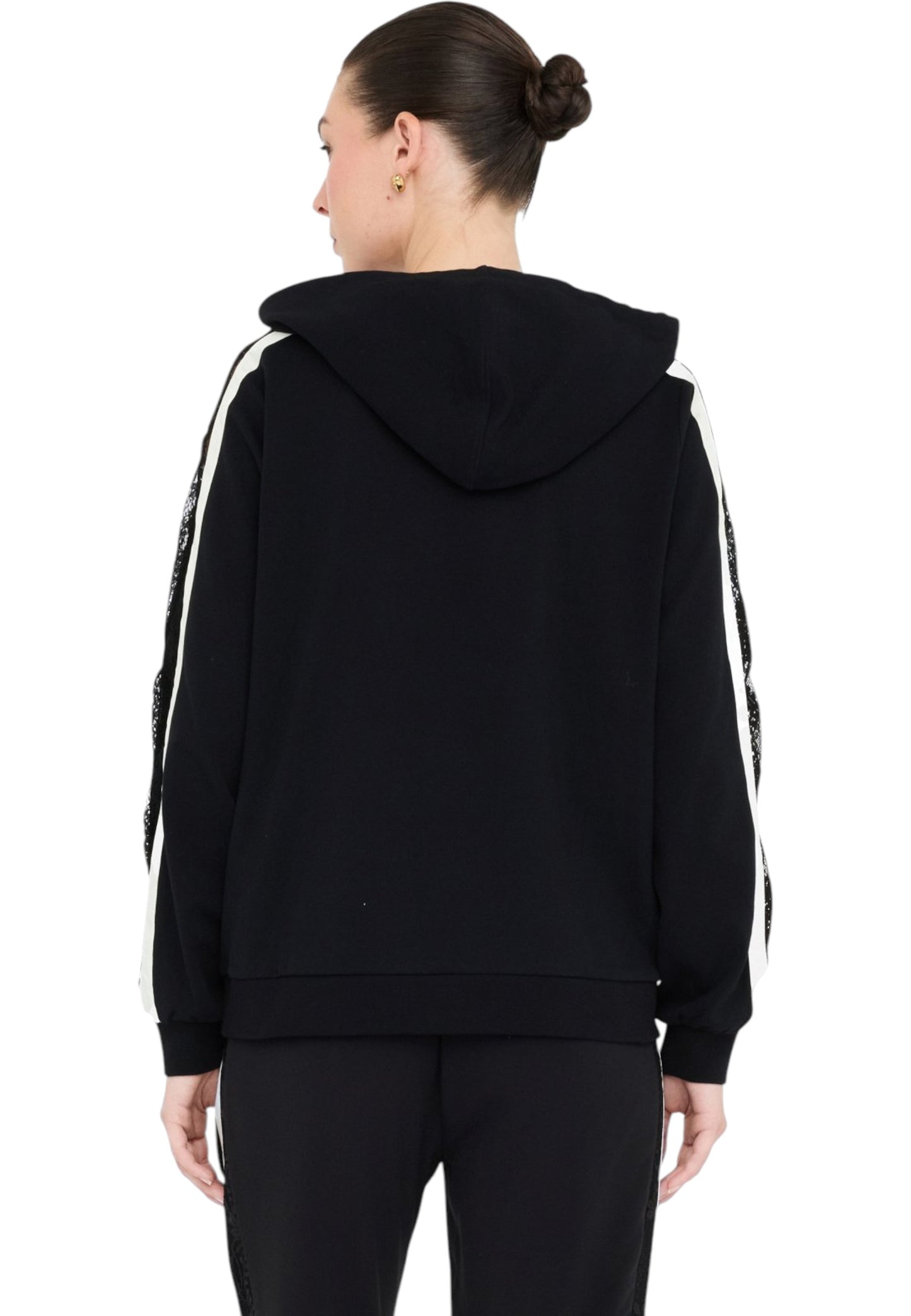 Felpa Con Cappuccio Donna Liu Jo Con Pizzo TF5144J4523