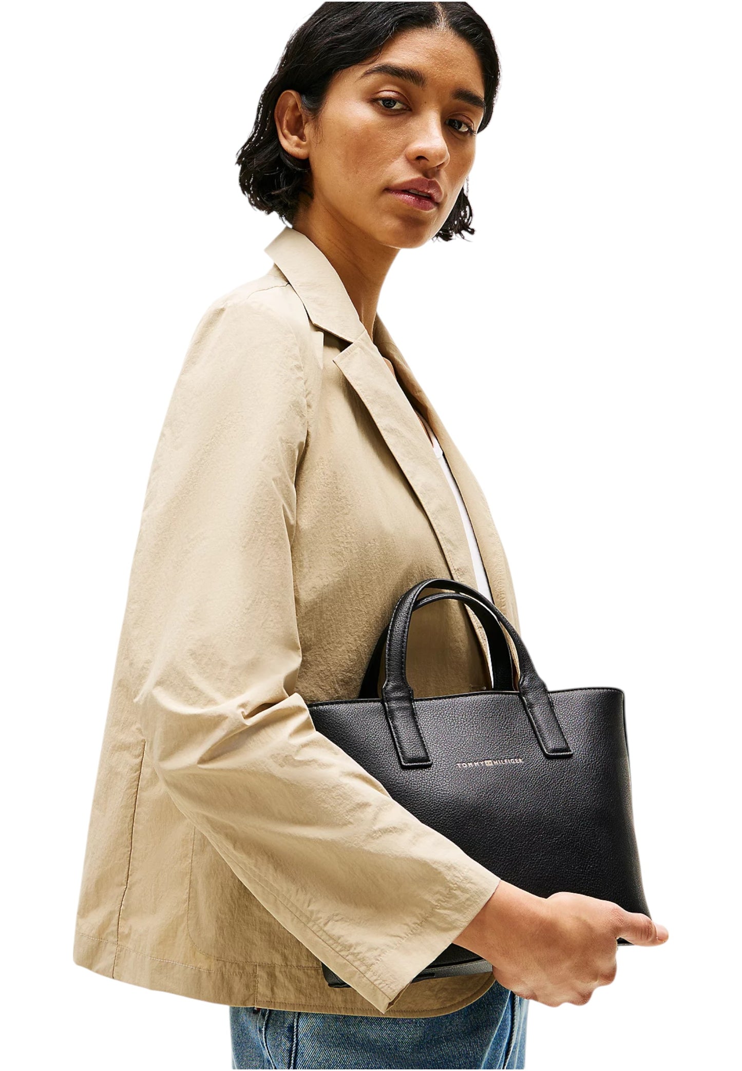 Borsa A Mano Donna Tommy Hilfiger Mini Tote Th Logotape