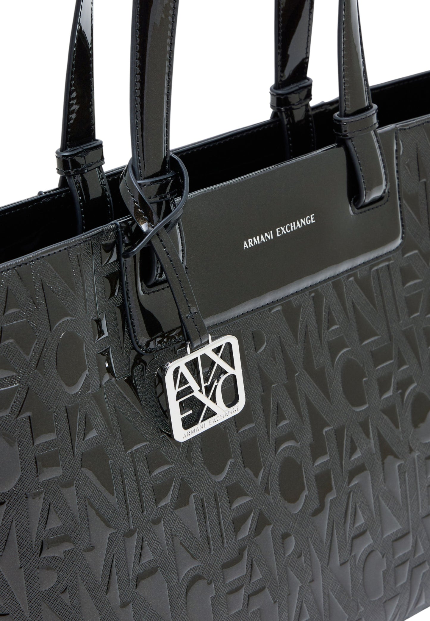 Borsa A Spalla Donna Armani Exchange Shopper Lucida Con Logo Allover XW001481AF17290