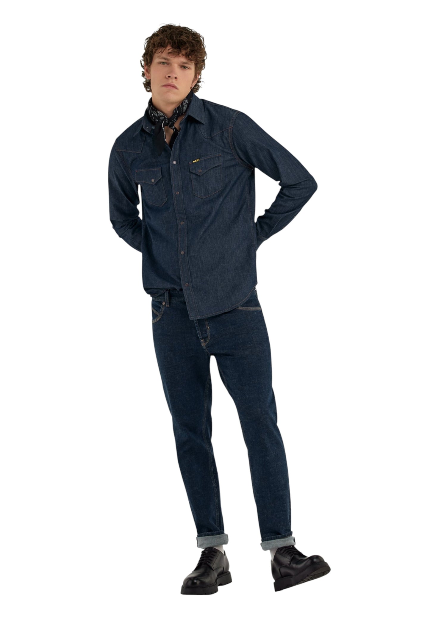 Camicia Manica lunga Uomo Gas In Denim Den Shirt 151304010036