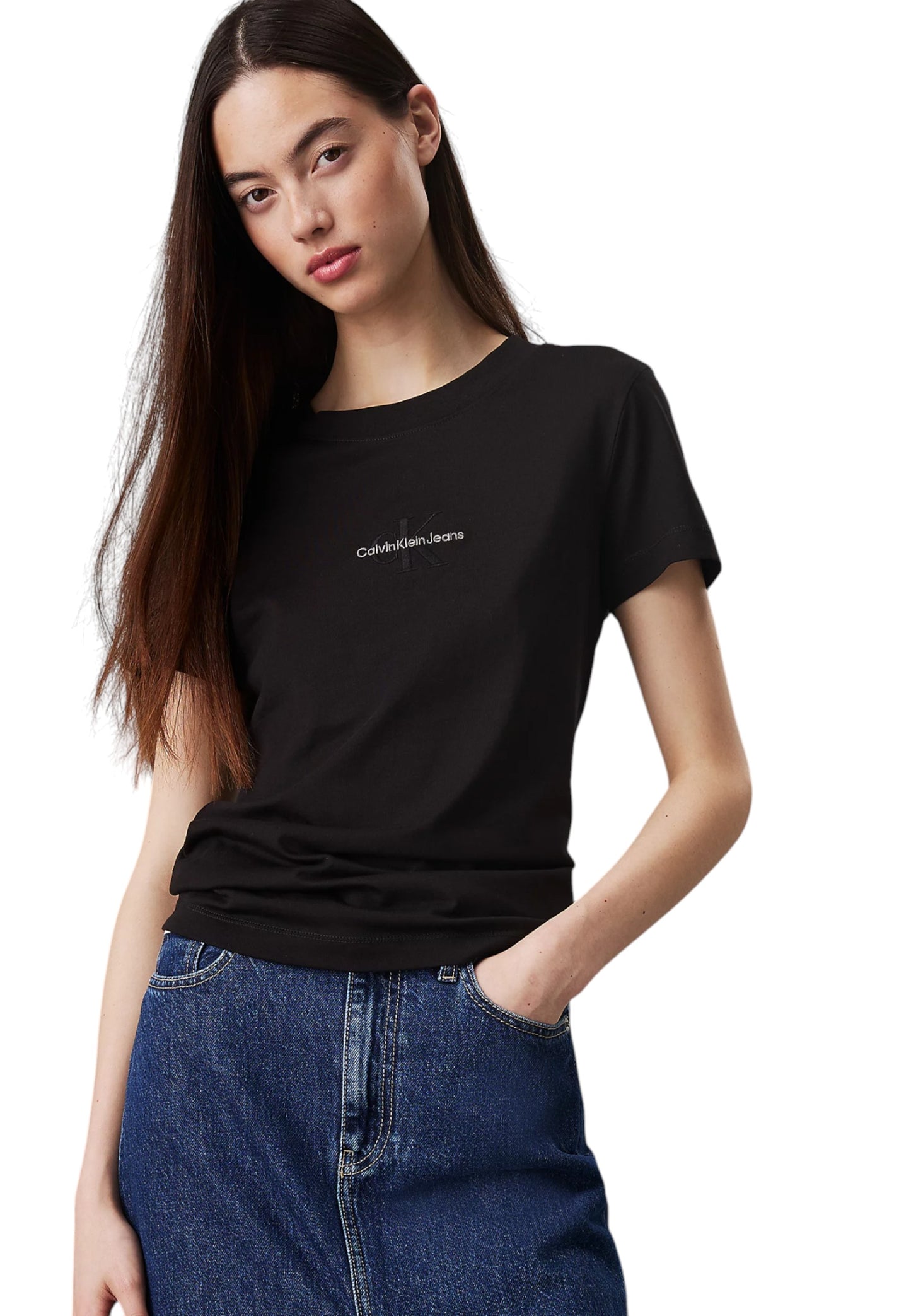 T-Shirt Manica Corta Donna Calvin klein Jeans  Monologo Slim