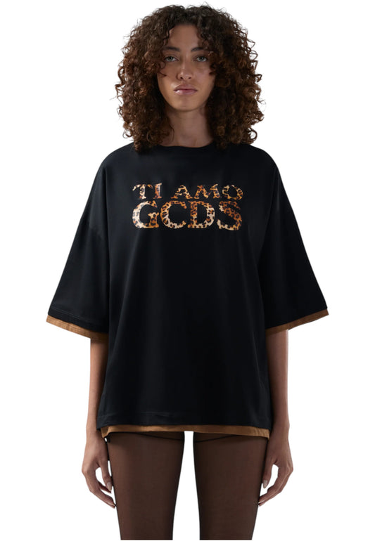T-Shirt Manica Corta Donna Gcds Ti Amo Gcds Puffer Logo B2XW2325JF1