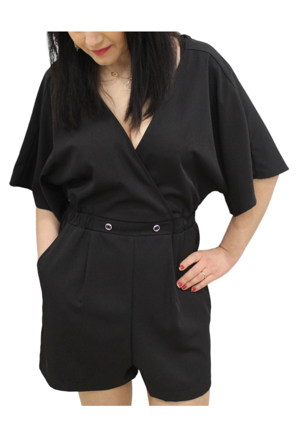 Tuta Jumpsuit Manica 3/4 Donna Gaudi Corta 311BD25025