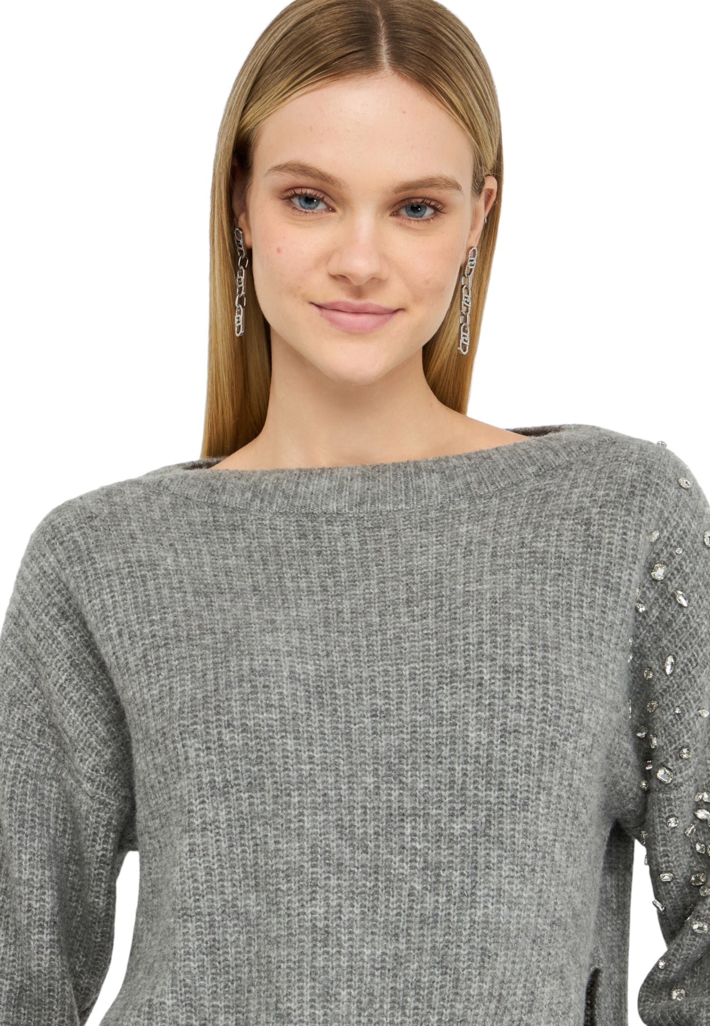 Maglione Scollo A Barca Donna Liu Jo Con Strass CF5150MA74Q