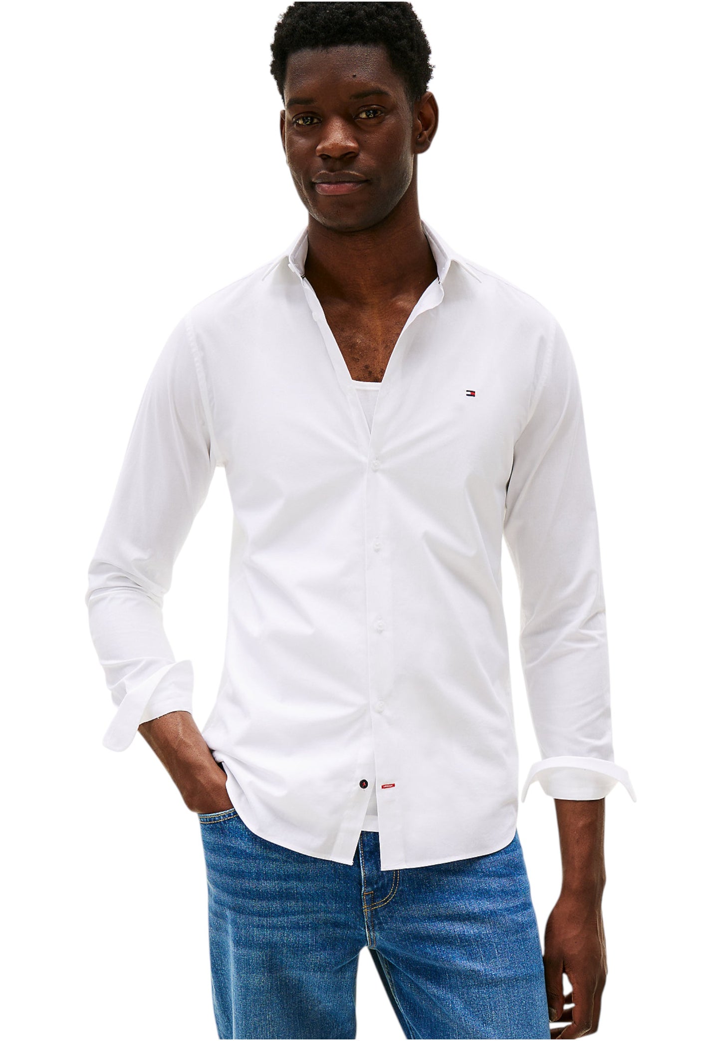 Camicia Manica lunga Uomo Tommy Hilfiger Cl - Flex Poplin Sf MW0MW38347