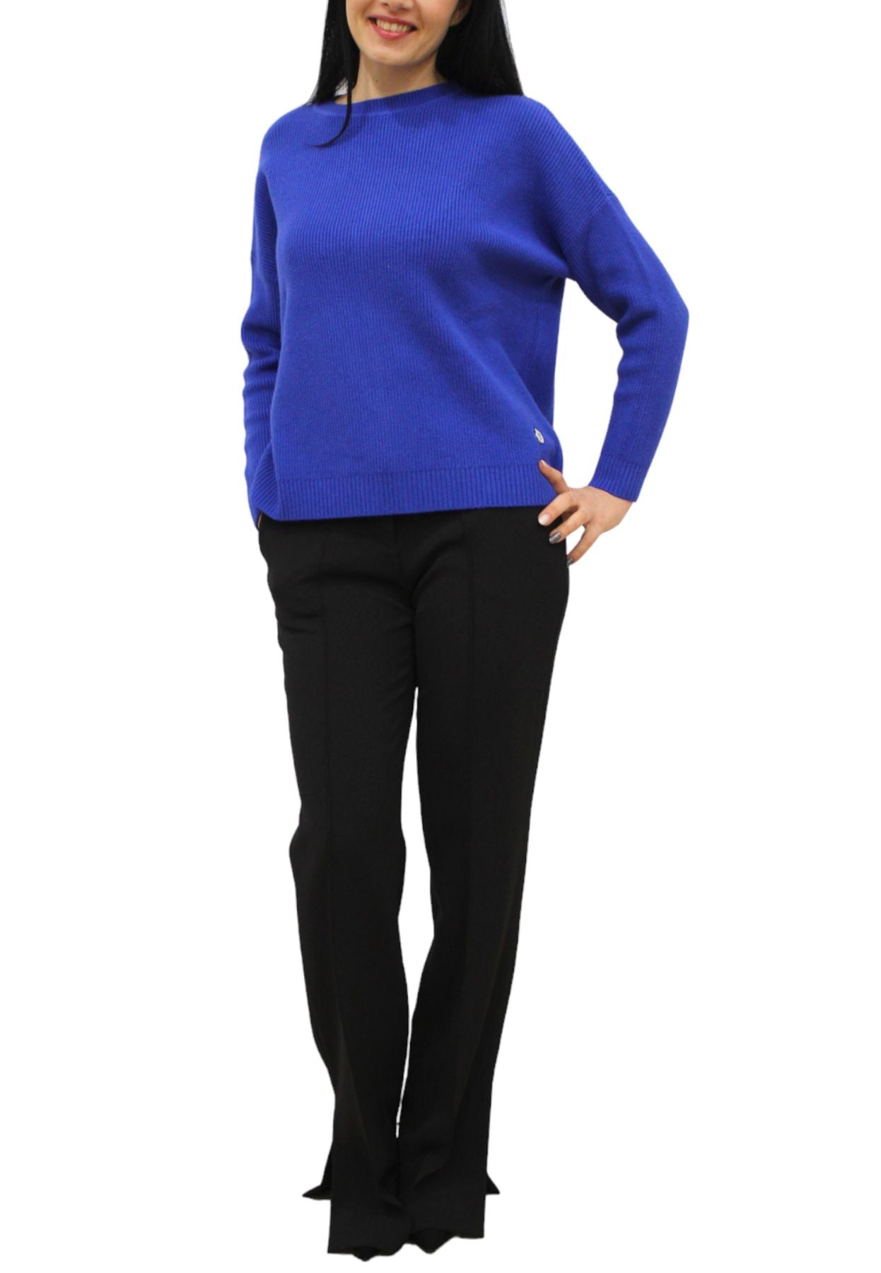 Maglione A Girocollo Donna White Wise Over Maglia Inglese WW18162