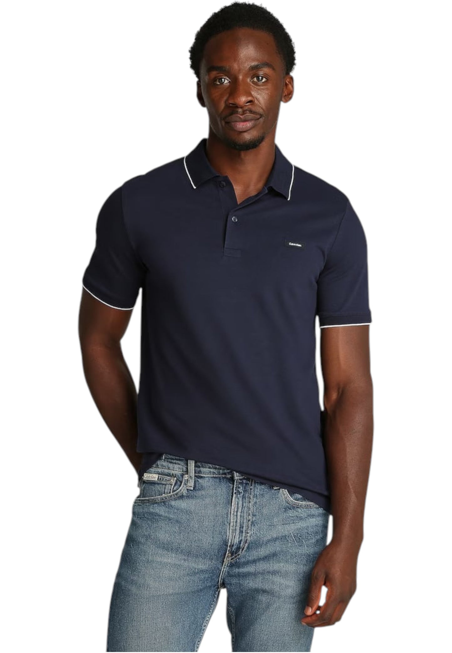 Polo Manica Corta Uomo Calvin klein  Stretch Pique Tippin