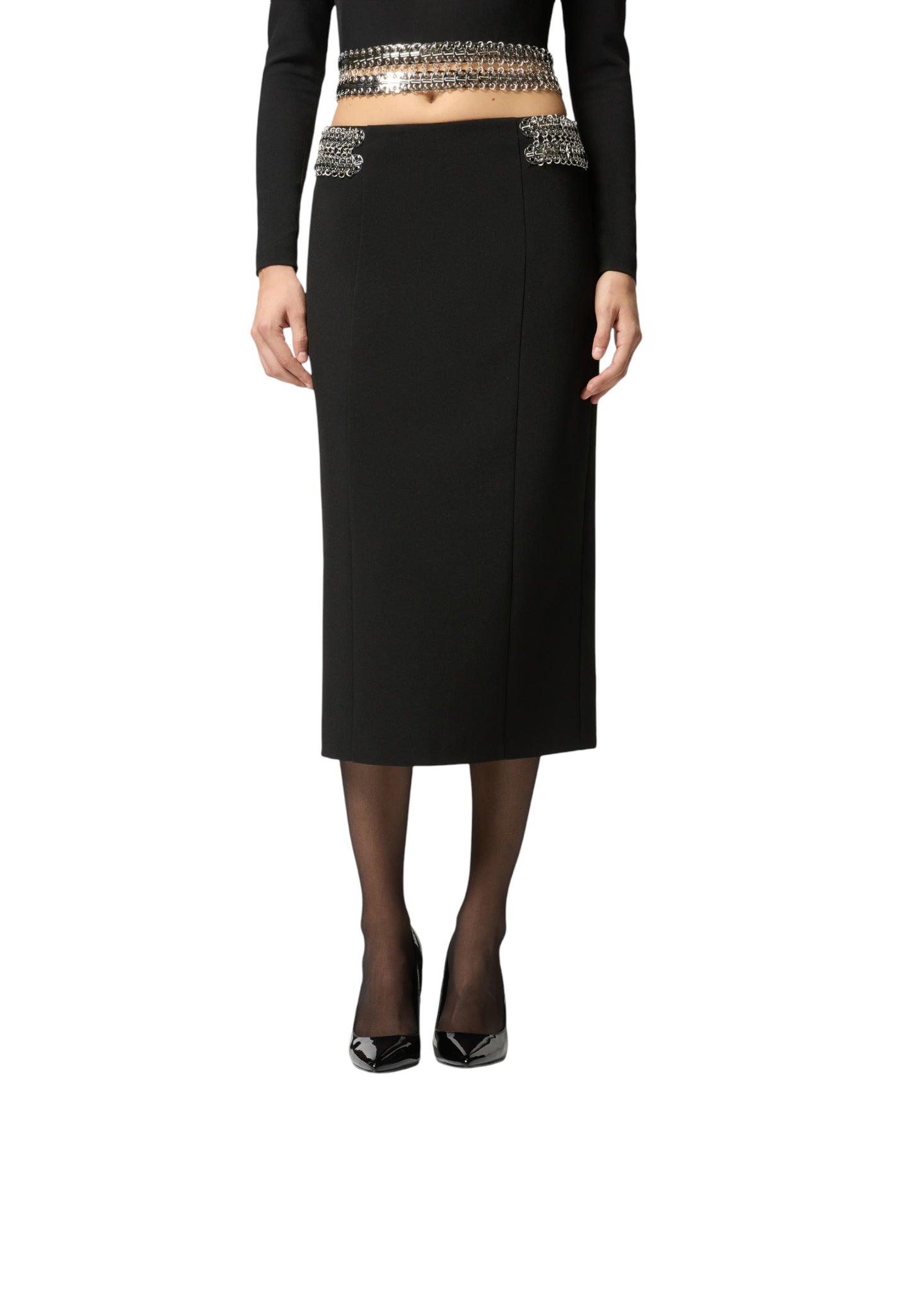 Gonna Midi Donna Pinko Crepe Con Ricamo Chela 105954A2YH