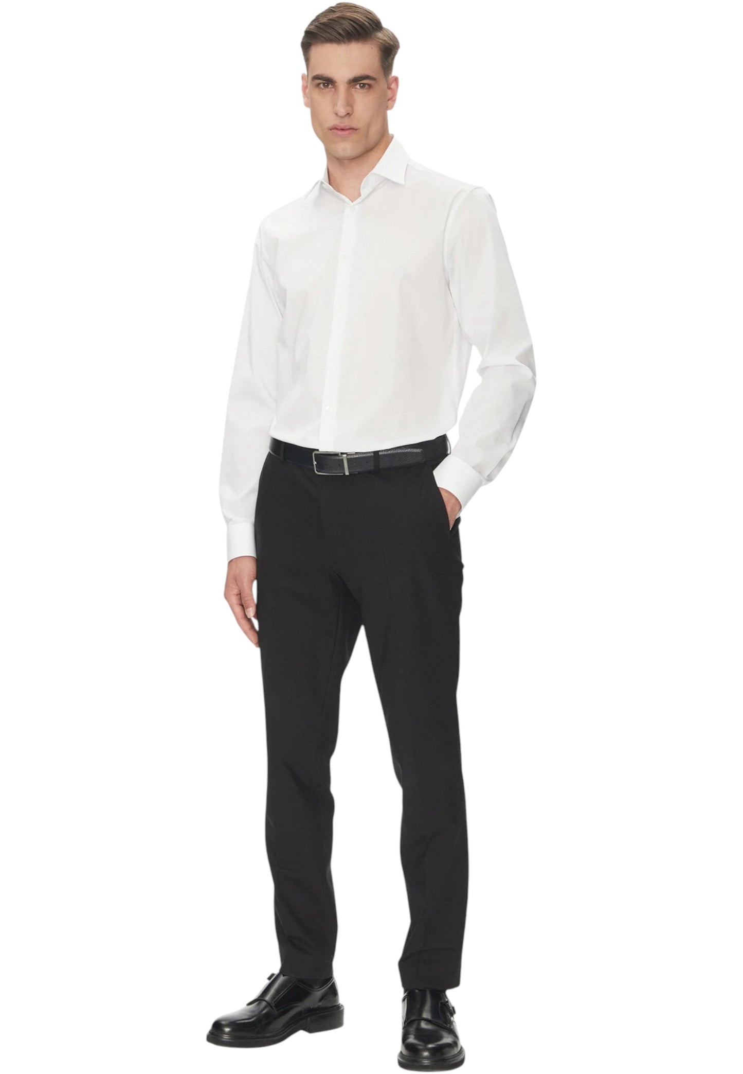 Camicia Manica lunga Uomo Calvin klein Regular Essential Poplin Stretch LV019EU001