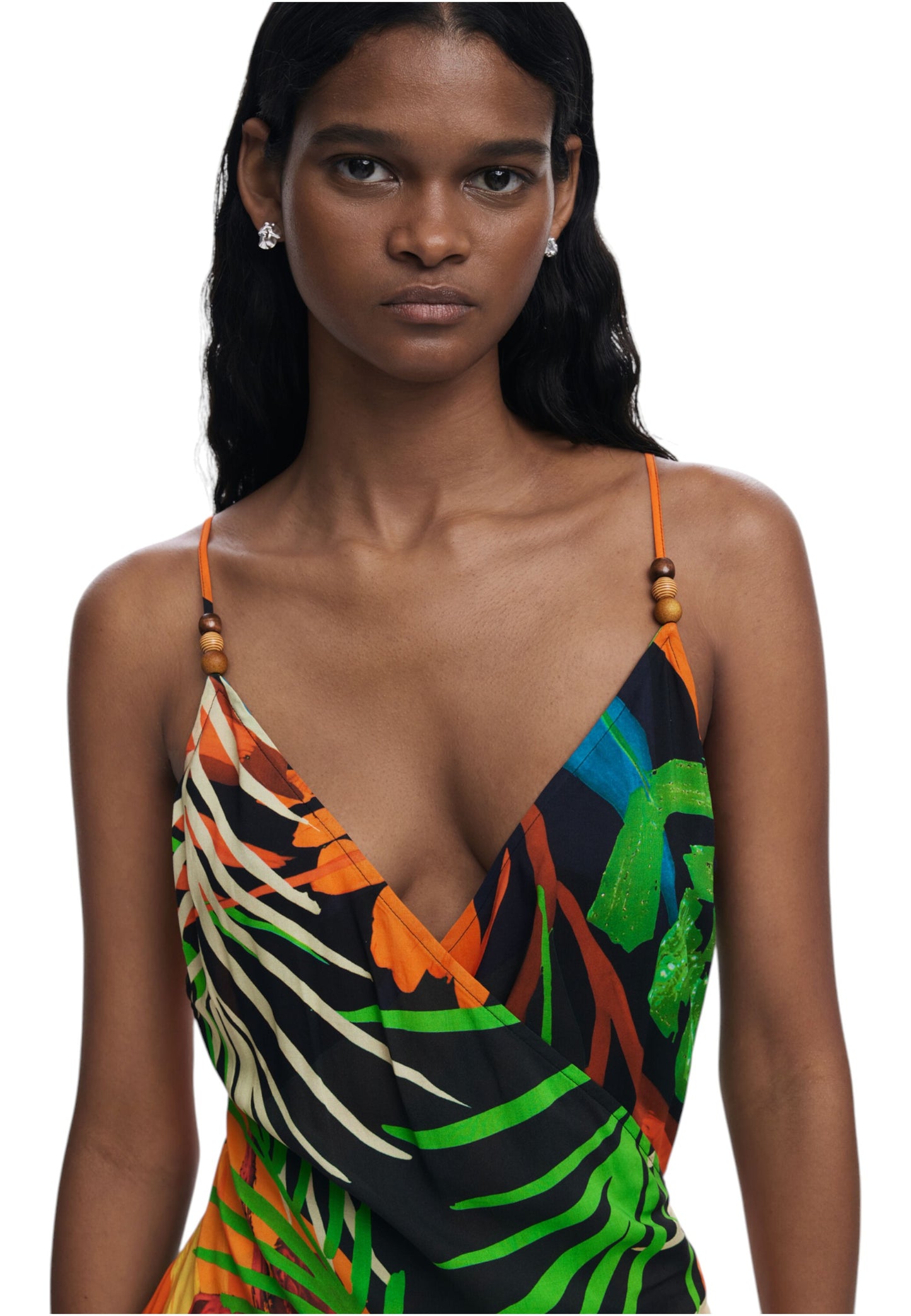 Vestito Corto Donna Desigual Tropicale Bahamas Straps