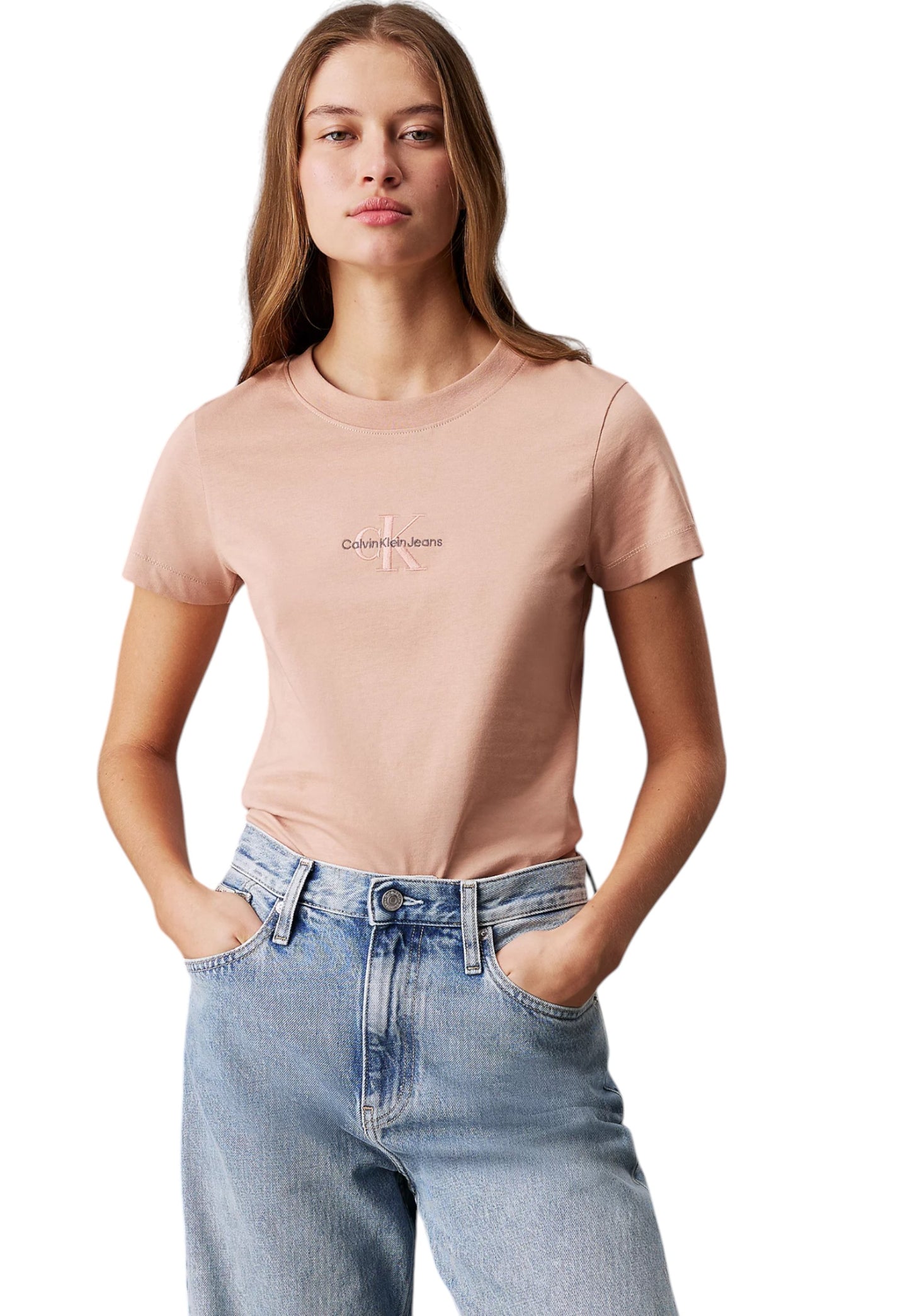 T-Shirt Manica Corta Donna Calvin klein Jeans  Monologo Slim