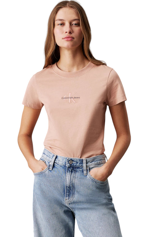 T-Shirt Manica Corta Donna Calvin klein Jeans  Monologo Slim