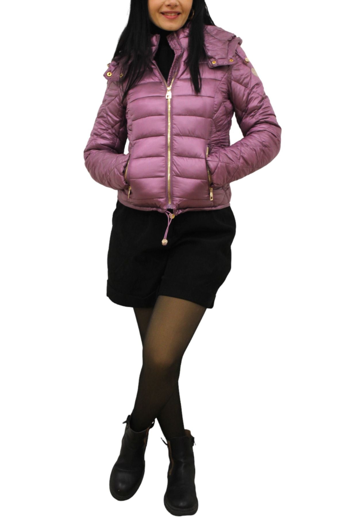 Piumino Corto Donna Gaudi Con Cappuccio 321BD35007