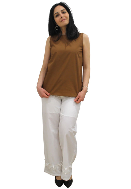 Pantaloni Donna White Wise A Palazzo WW28224