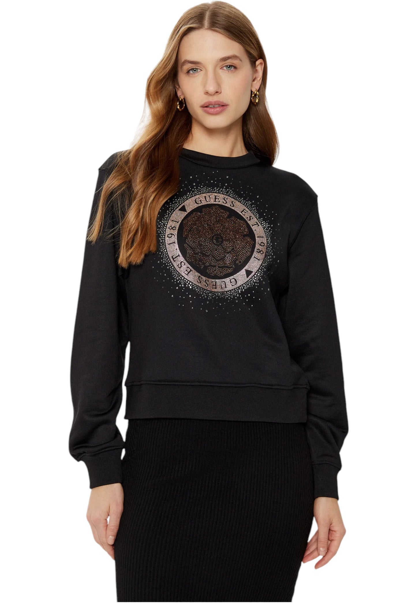 Felpa A Girocollo Donna Guess Peony Logo