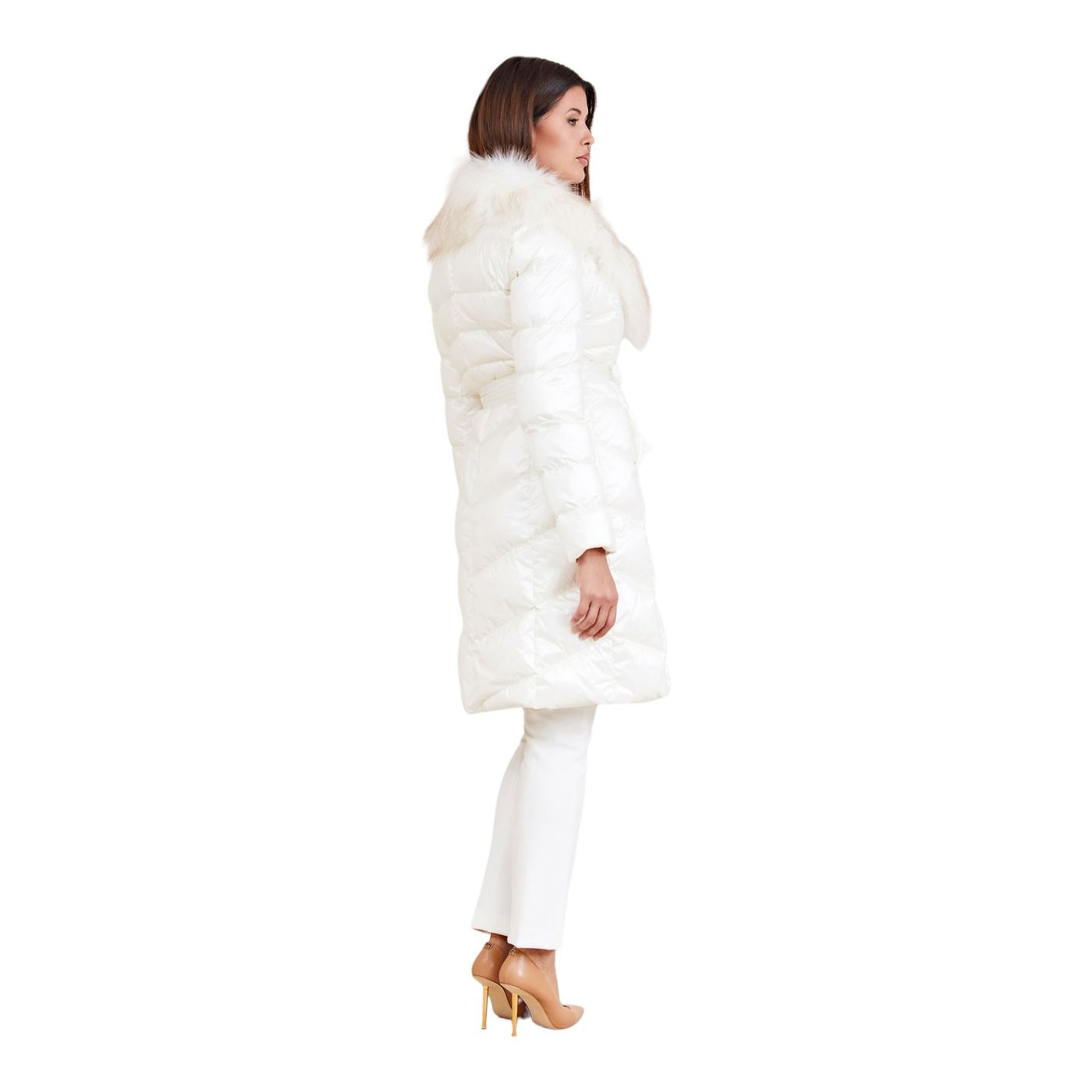 Piumino Lungo Donna Marciano By Guess Con Cappuccio 2BGL419803Z