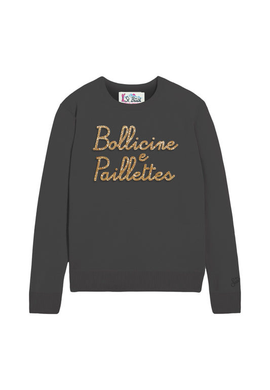 Maglione A Girocollo Donna Mc2 Saint Barth BollicineL Emb New Queen QUE0010