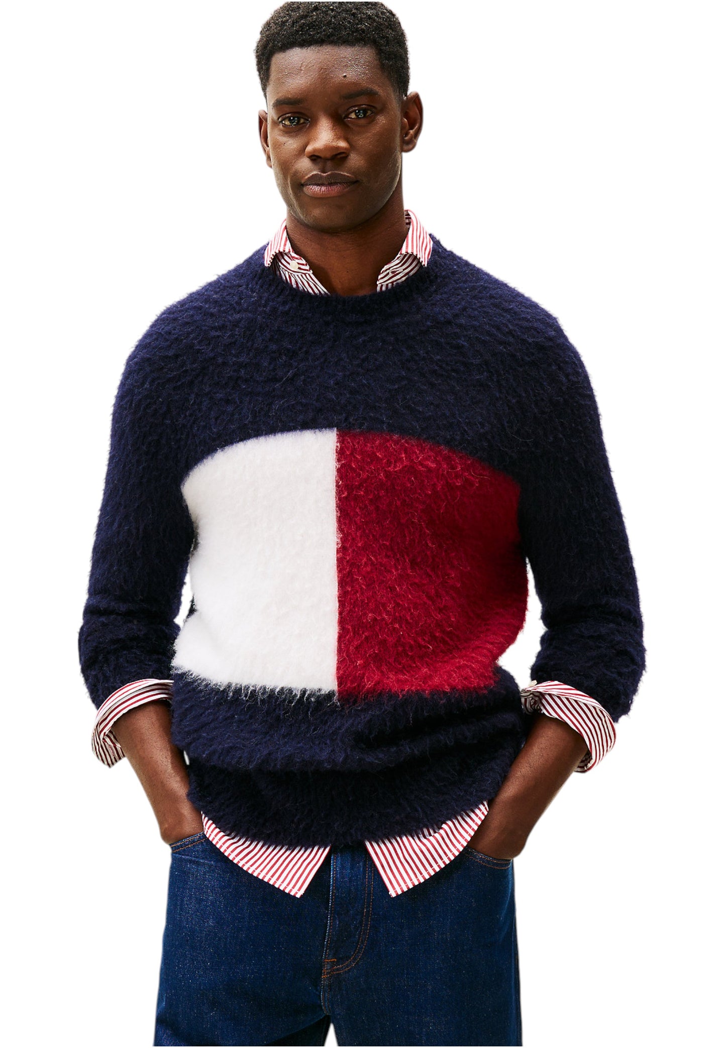 Maglione A Girocollo Uomo Tommy Hilfiger  Alpaca Blend Big Flag MW0MW41322