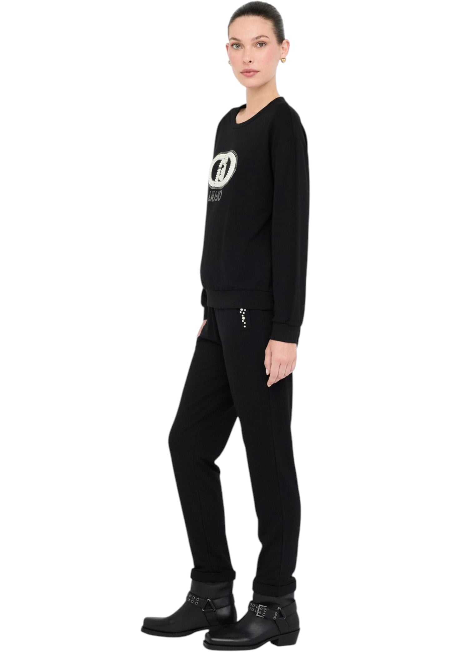 Felpa A Girocollo Donna Liu Jo Con Perle TF5154FS576