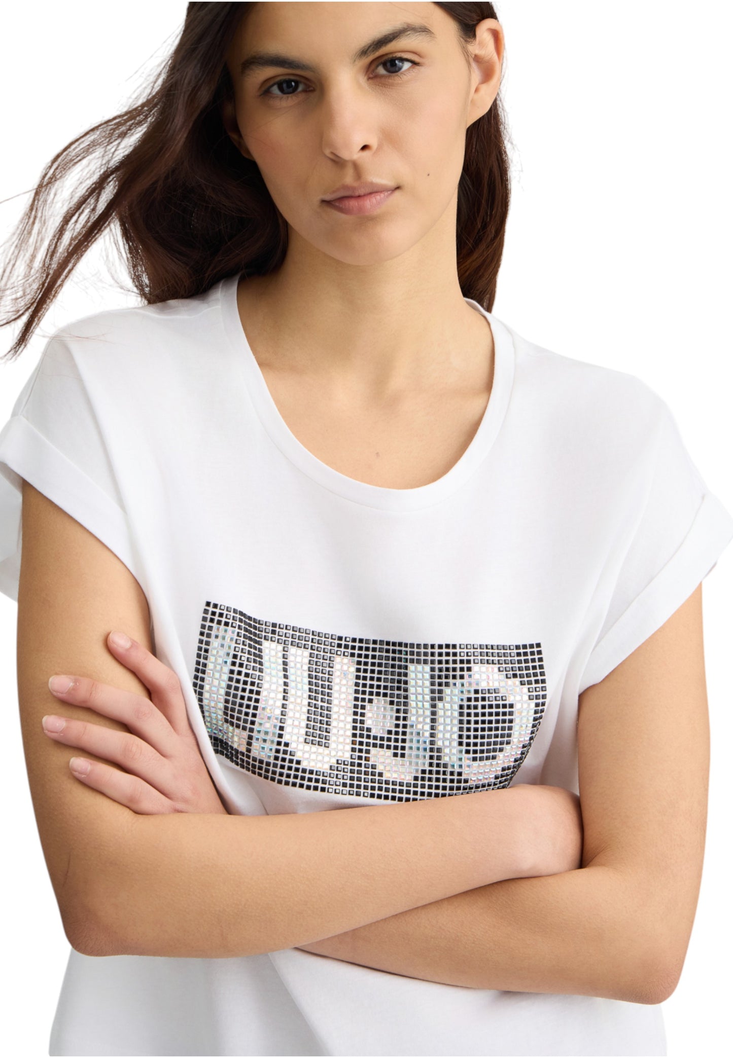 T-Shirt Senza Maniche Donna Liu Jo Strass Bicolor
