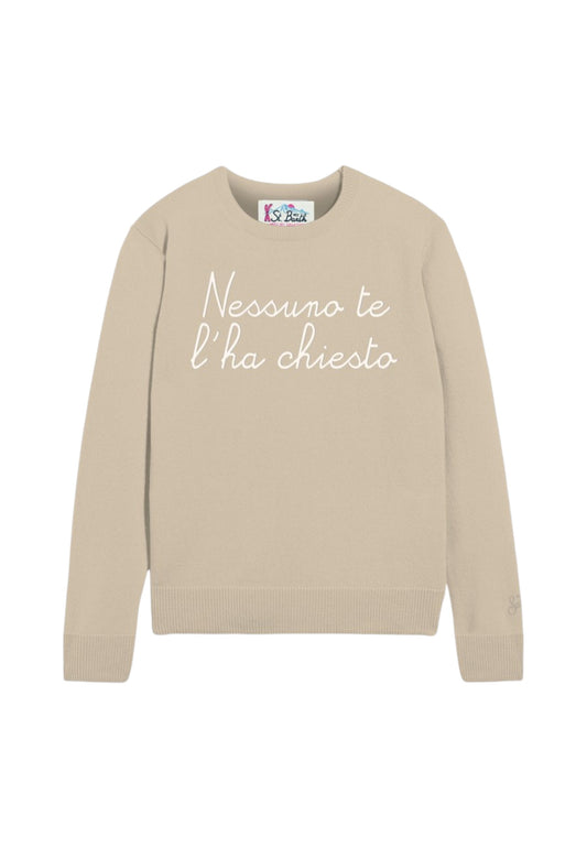 Maglione A Girocollo Donna Mc2 Saint Barth Nessuno Chiesto Emb New Queen QUE0010