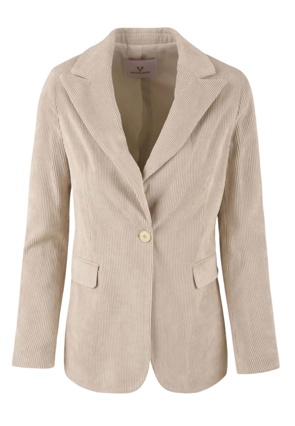 Abito Completo Donna White Wise Tailleur Monopetto In Velluto A Coste WW18417