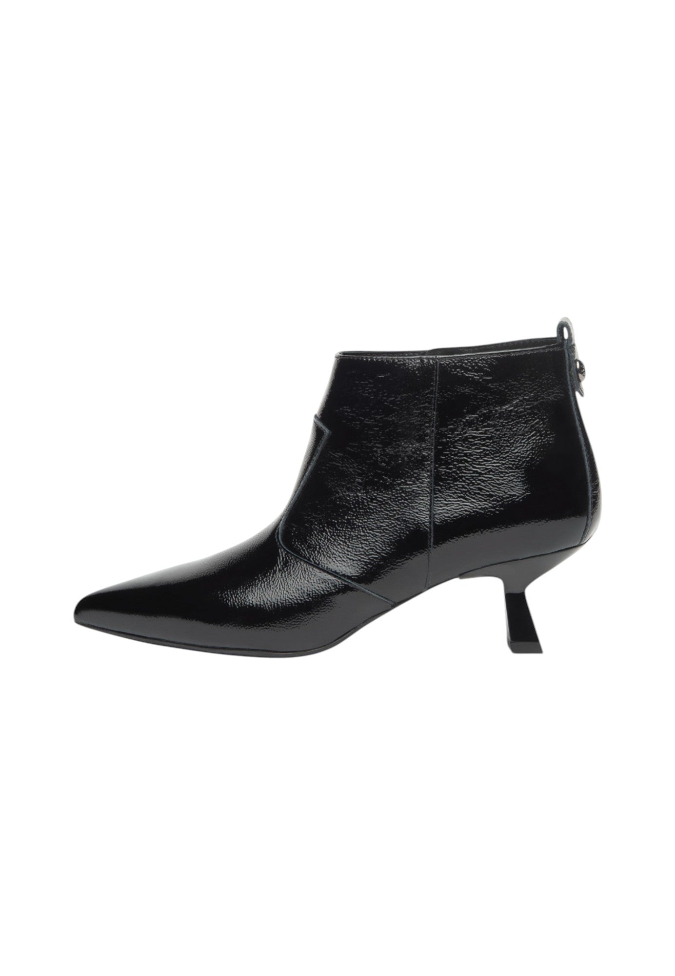 Stivaletti Tronchetti Donna Nero Giardini In Vernice Tacco Svasato 5 cm I514432DE