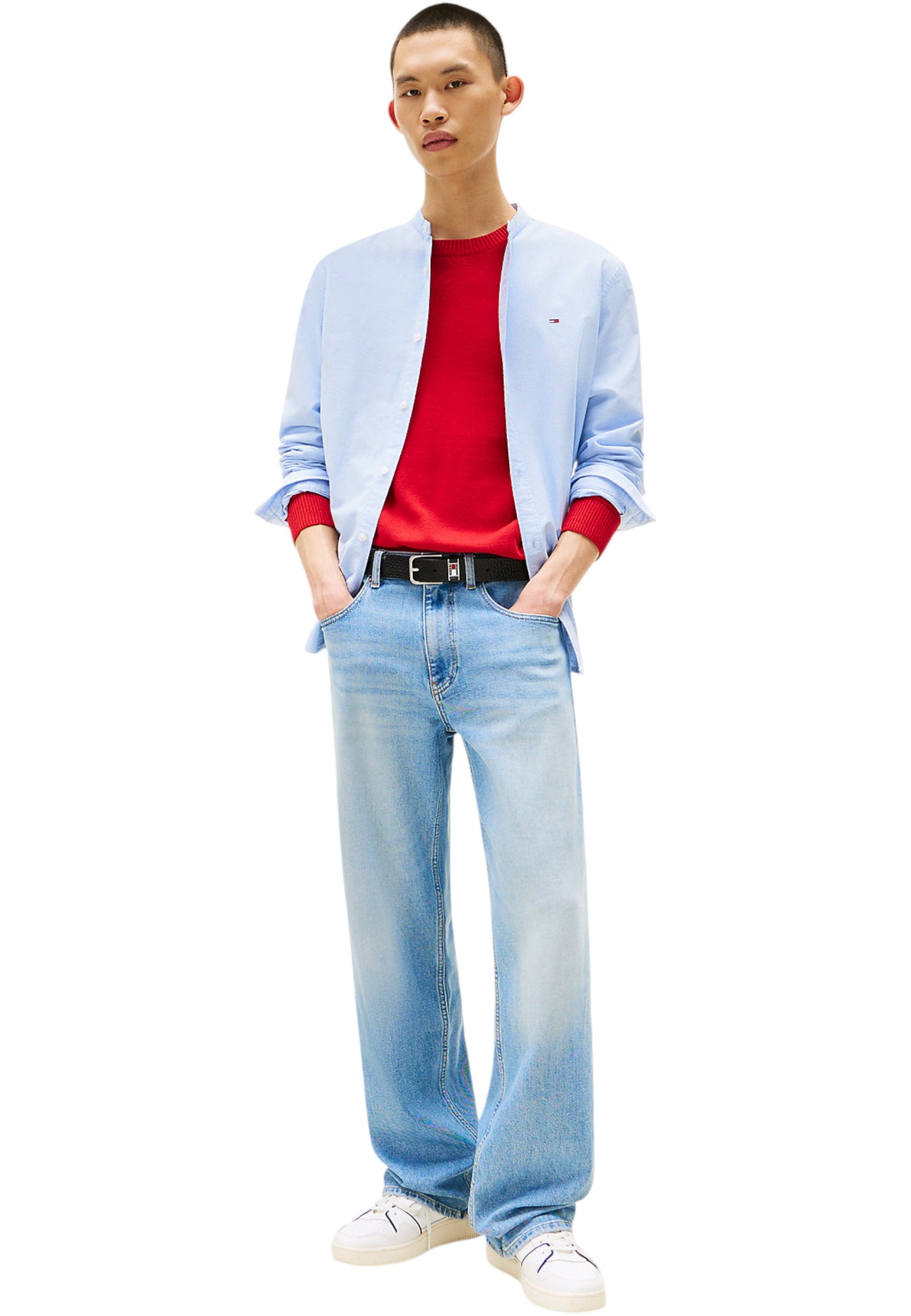 Camicia Manica lunga Uomo Tommy Jeans Coreana Tjm Essentl Regular Band DM0DM21690