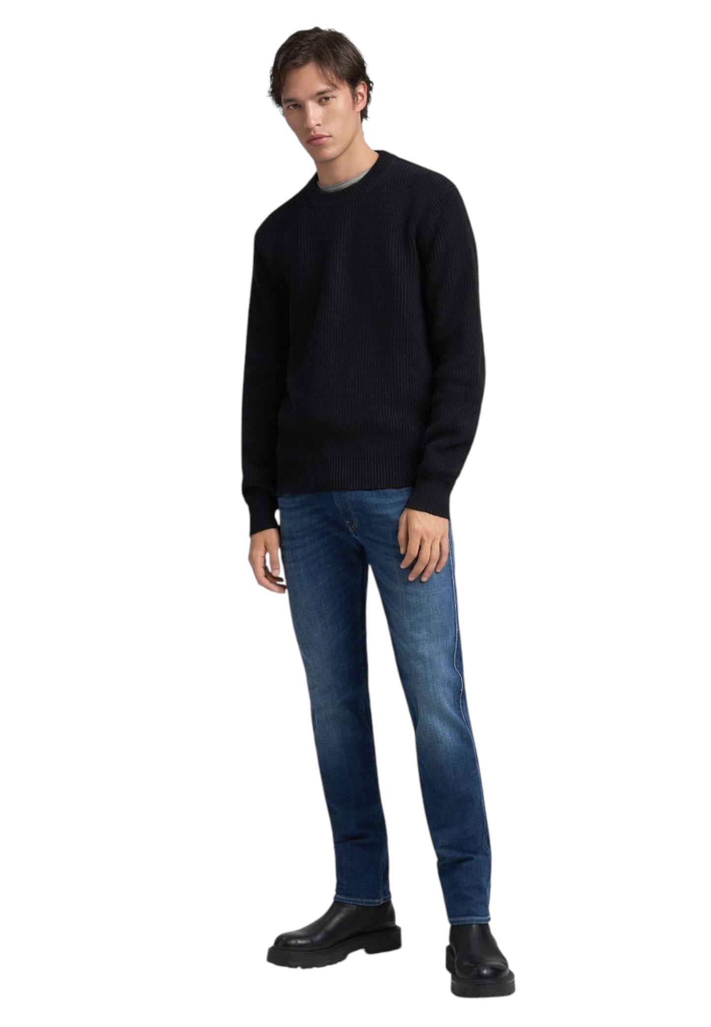 Maglione A Girocollo Uomo Replay A Costine  UK4722.000.G23788