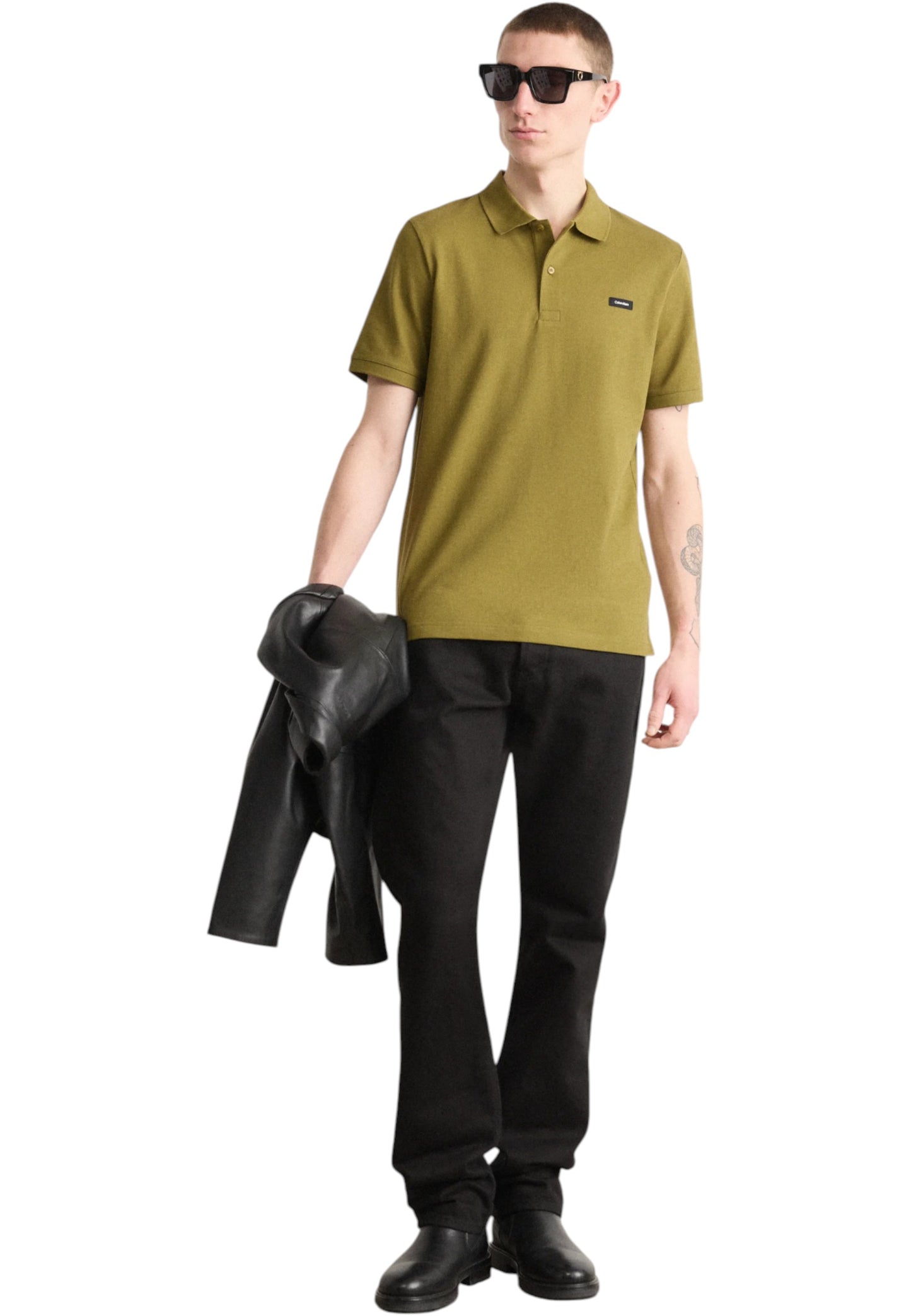 Polo Manica Corta Uomo Calvin klein  Stretch Pique Slim