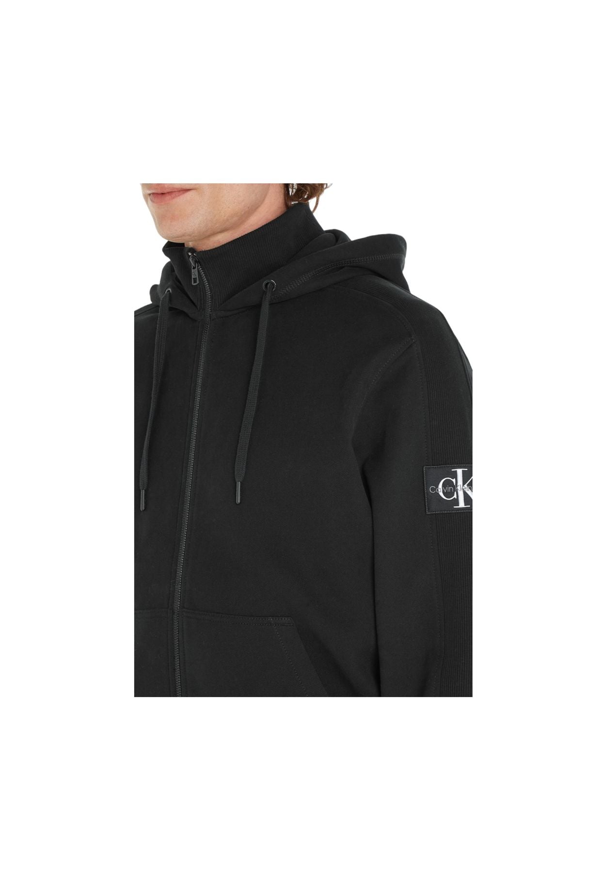 Felpa Con Zip Uomo Calvin klein Jeans Con Cappuccio Badge Hwk J30J324956