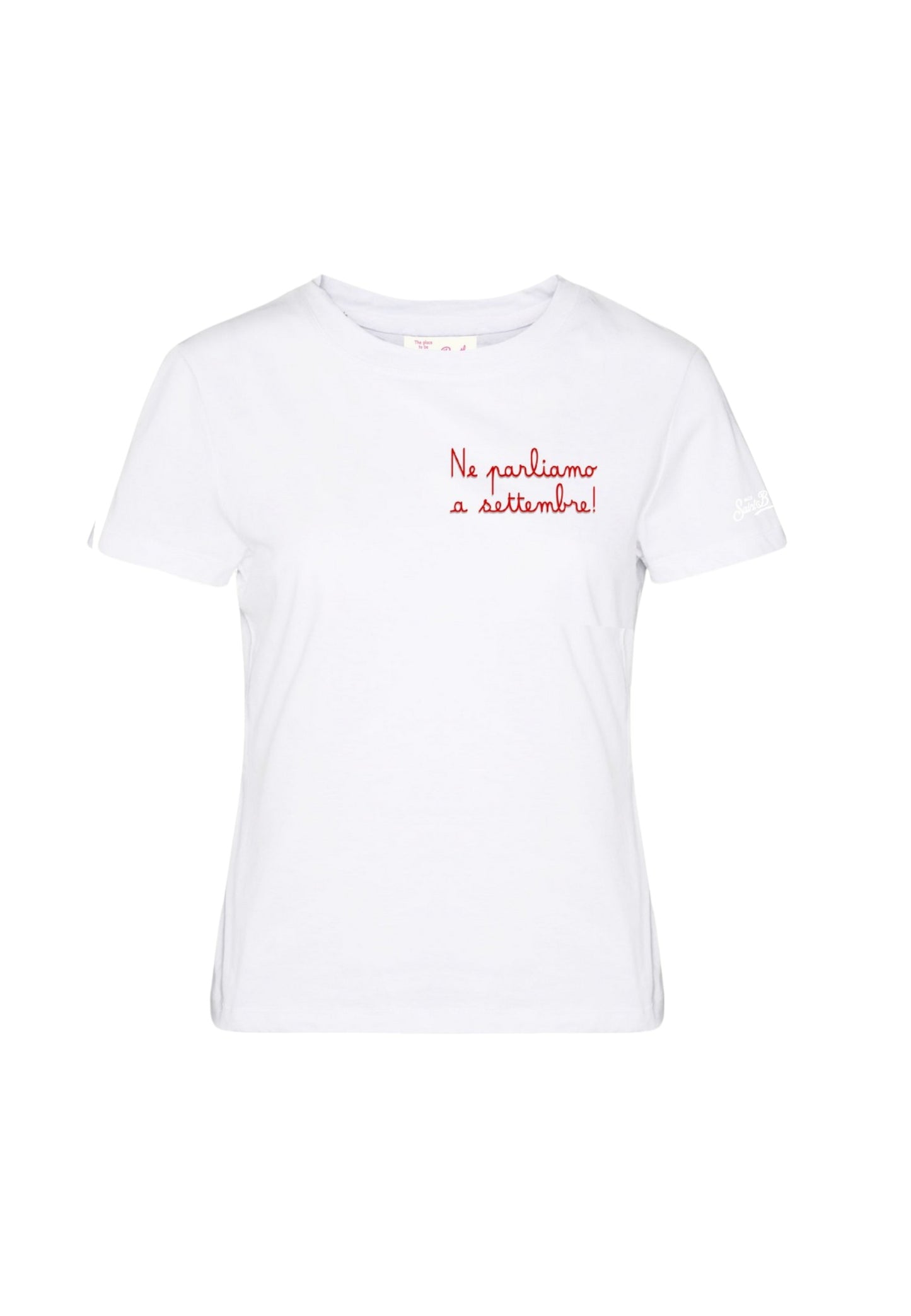 T-Shirt Manica Corta Donna Mc2 Saint Barth Ne Parliamo A Sett Embroidery Emilie EMI0001