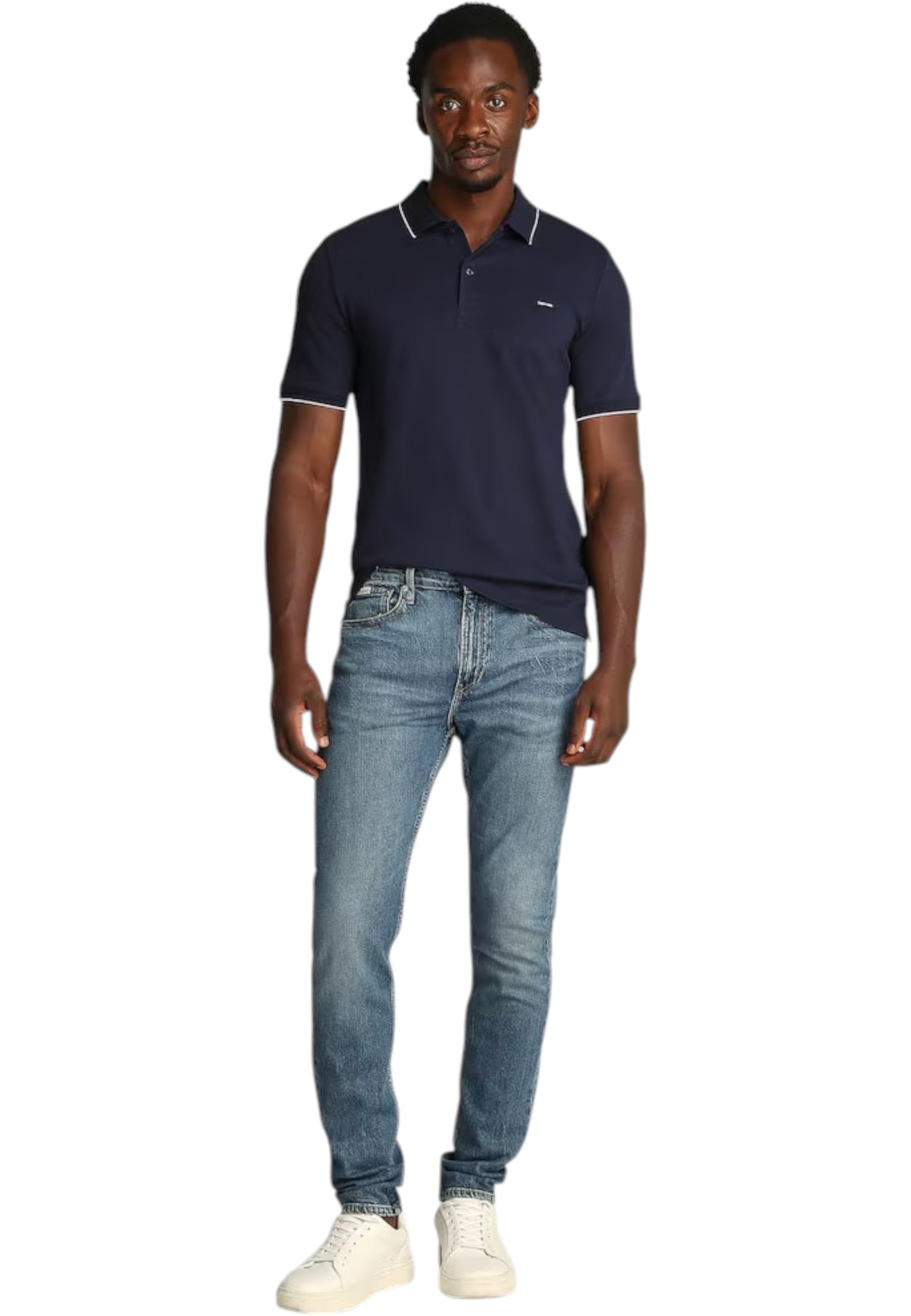 Polo Manica Corta Uomo Calvin klein  Stretch Pique Tippin
