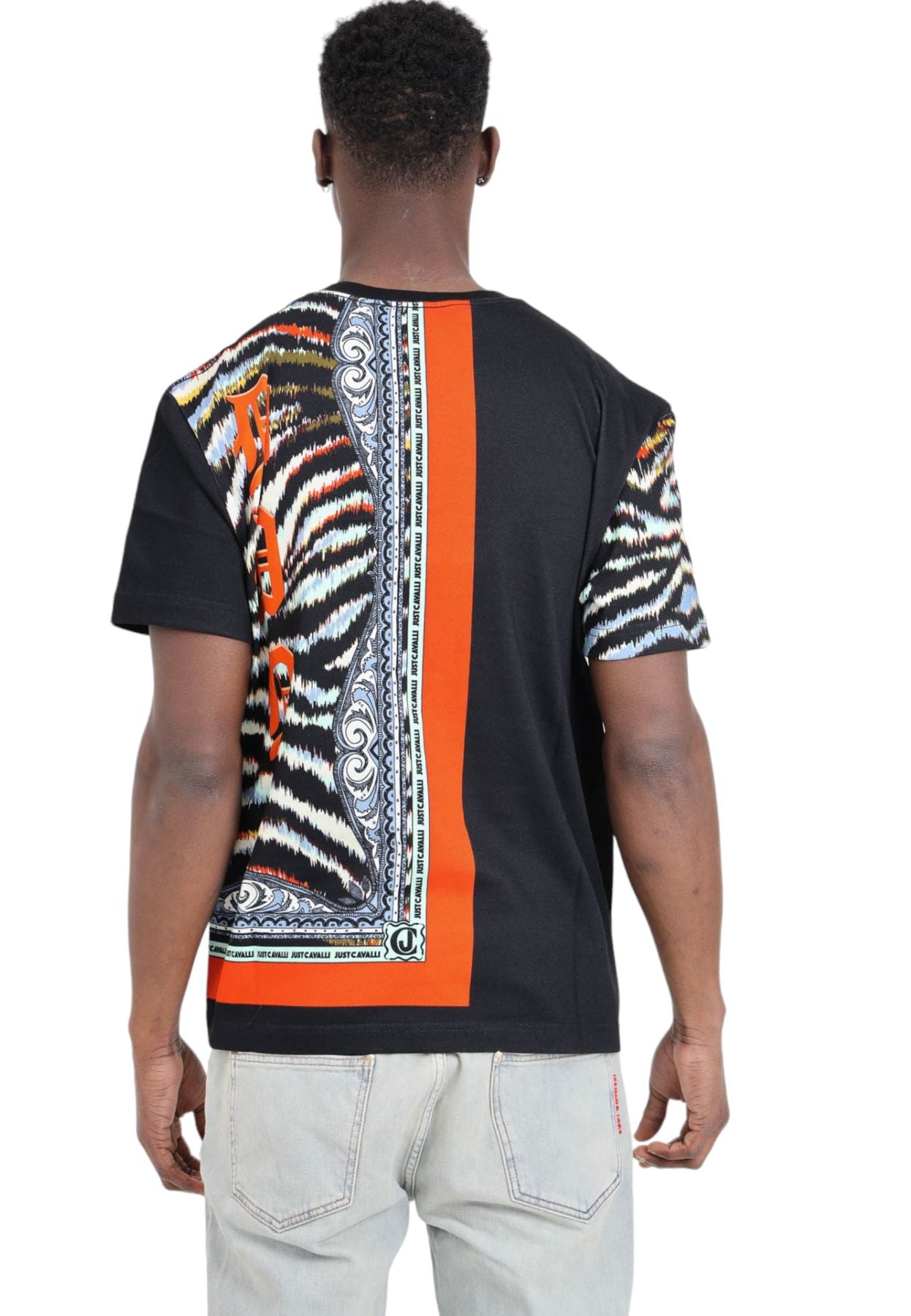 T-Shirt Manica Corta Uomo Just Cavalli Placed Graphictiger 76OAH6RFJS323