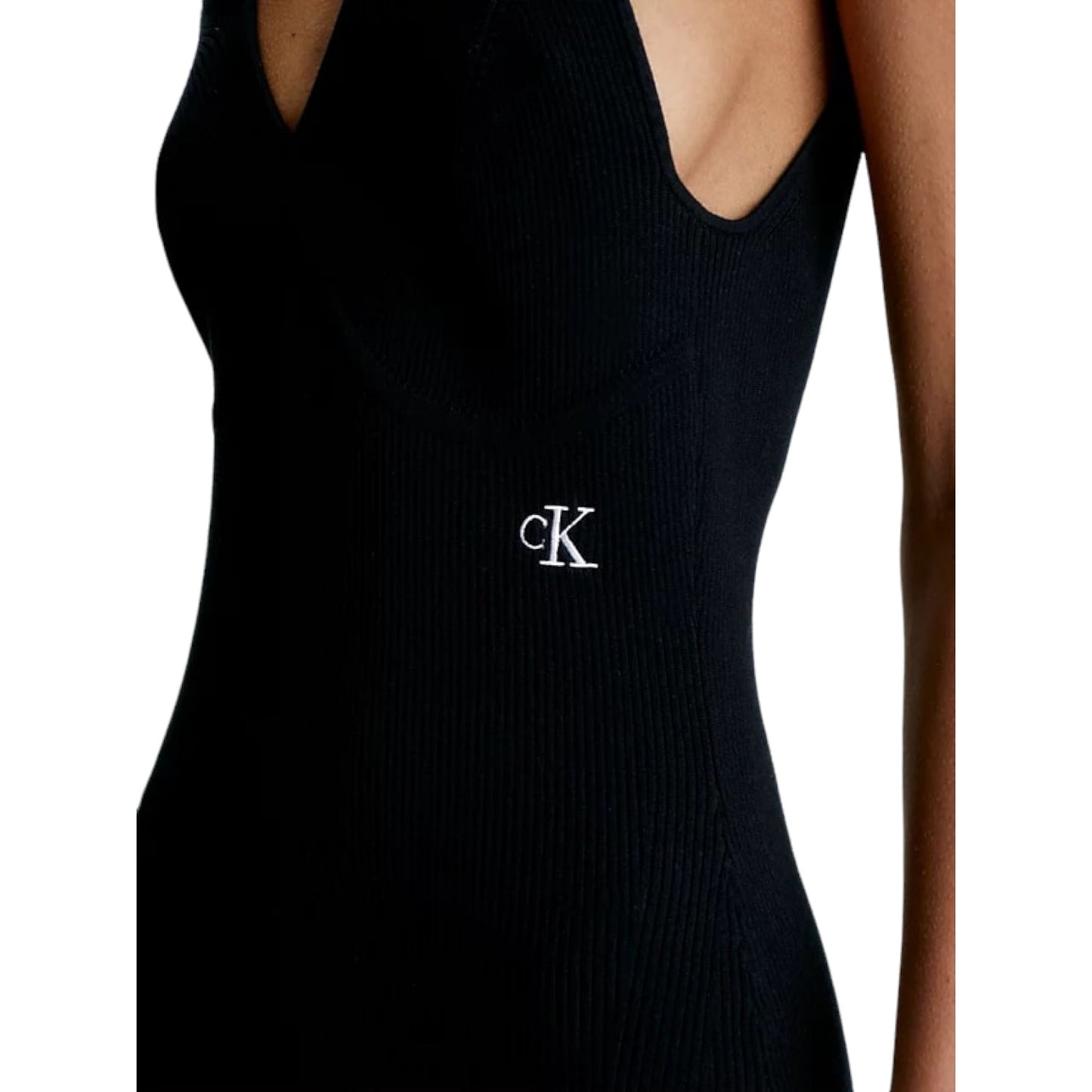 Vestito Lungo Donna Calvin klein Jeans Senza Maniche Tie Knitted J20J221156