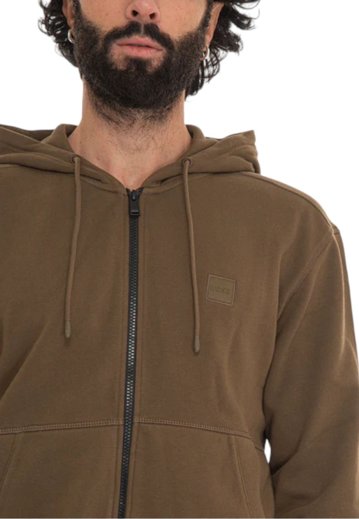 Felpa Con Zip Uomo Boss Con Cappuccio Zetalky 50508578