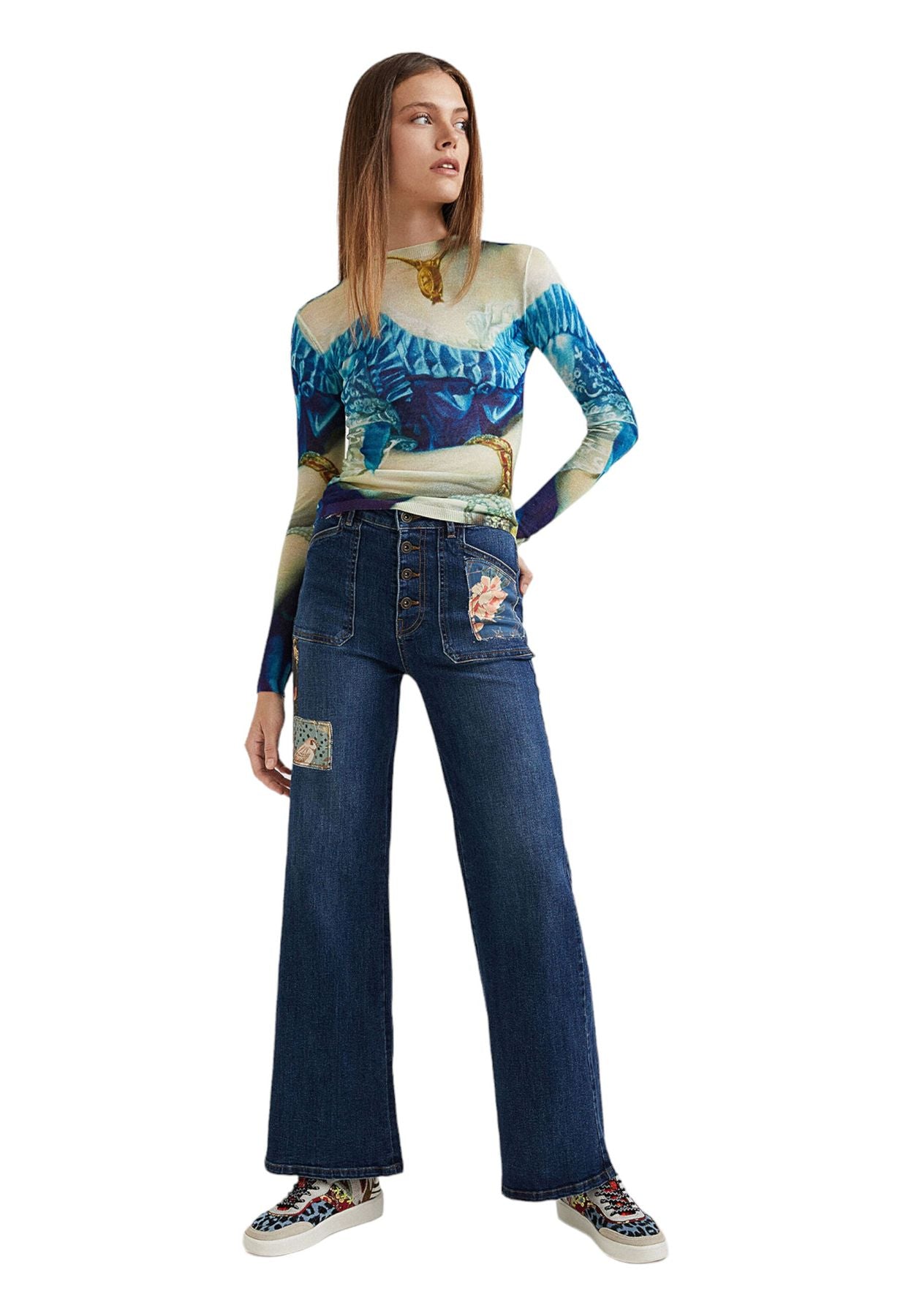 T-Shirt Manica lunga Donna Desigual 21WWTKC2