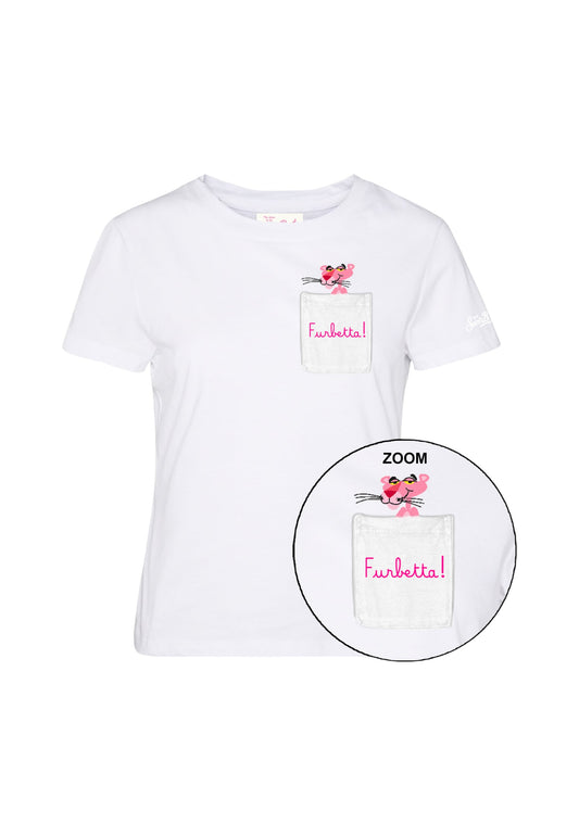 T-Shirt Manica Corta Donna Mc2 Saint Barth Con Taschino Pink Furbetta Emilie P EMI0004