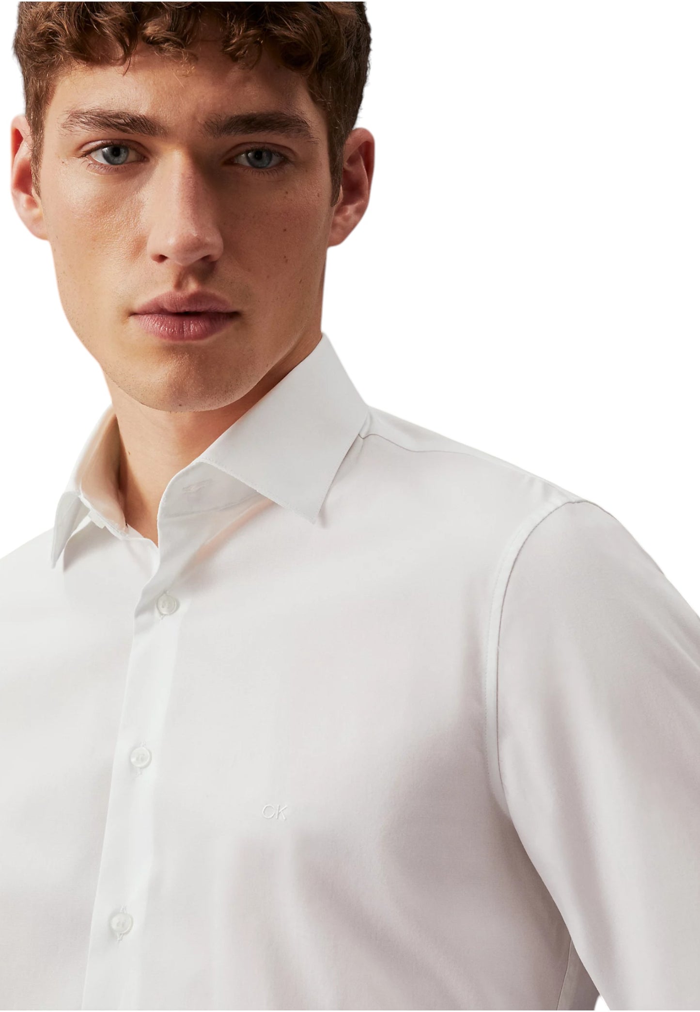 Camicia Manica lunga Uomo Calvin klein  Poplin Stretch Regular
