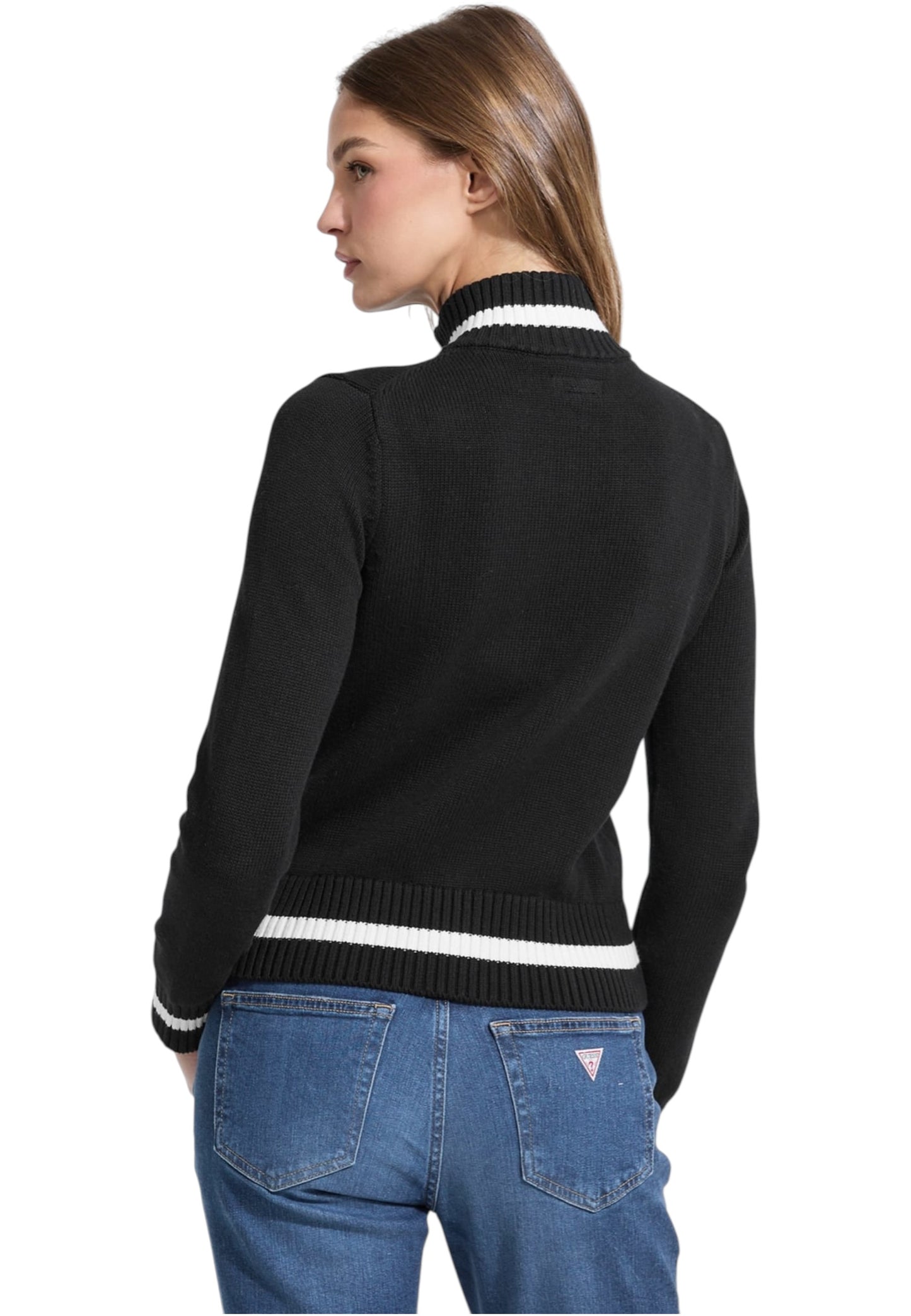 Maglione Collo Alto Donna Guess Con Zip Gj Zipped Intarsia W5YR31Z3HM1