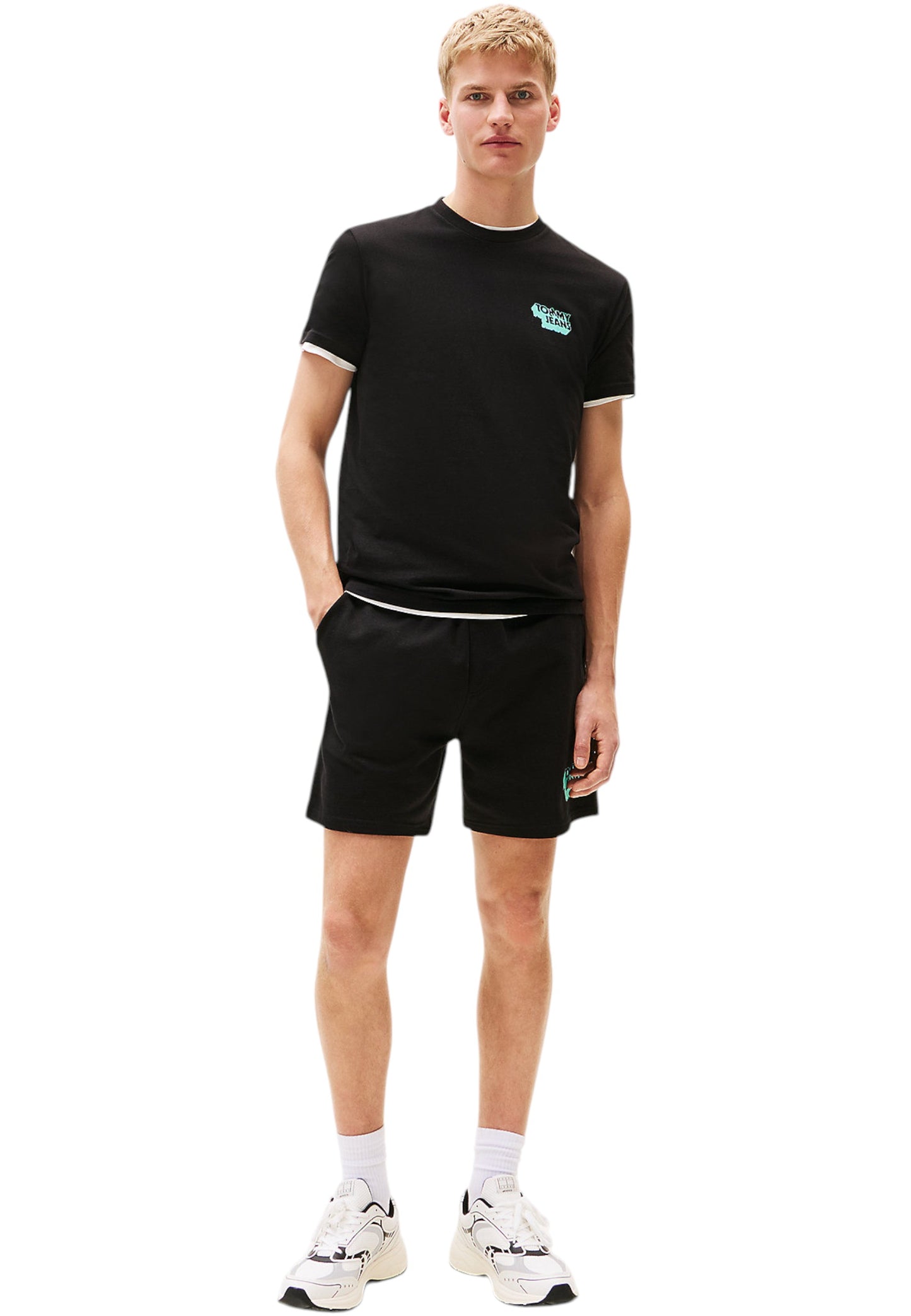 T-Shirt Manica Corta Uomo Tommy Jeans Tjm Slim Stack Logo DM0DM21539