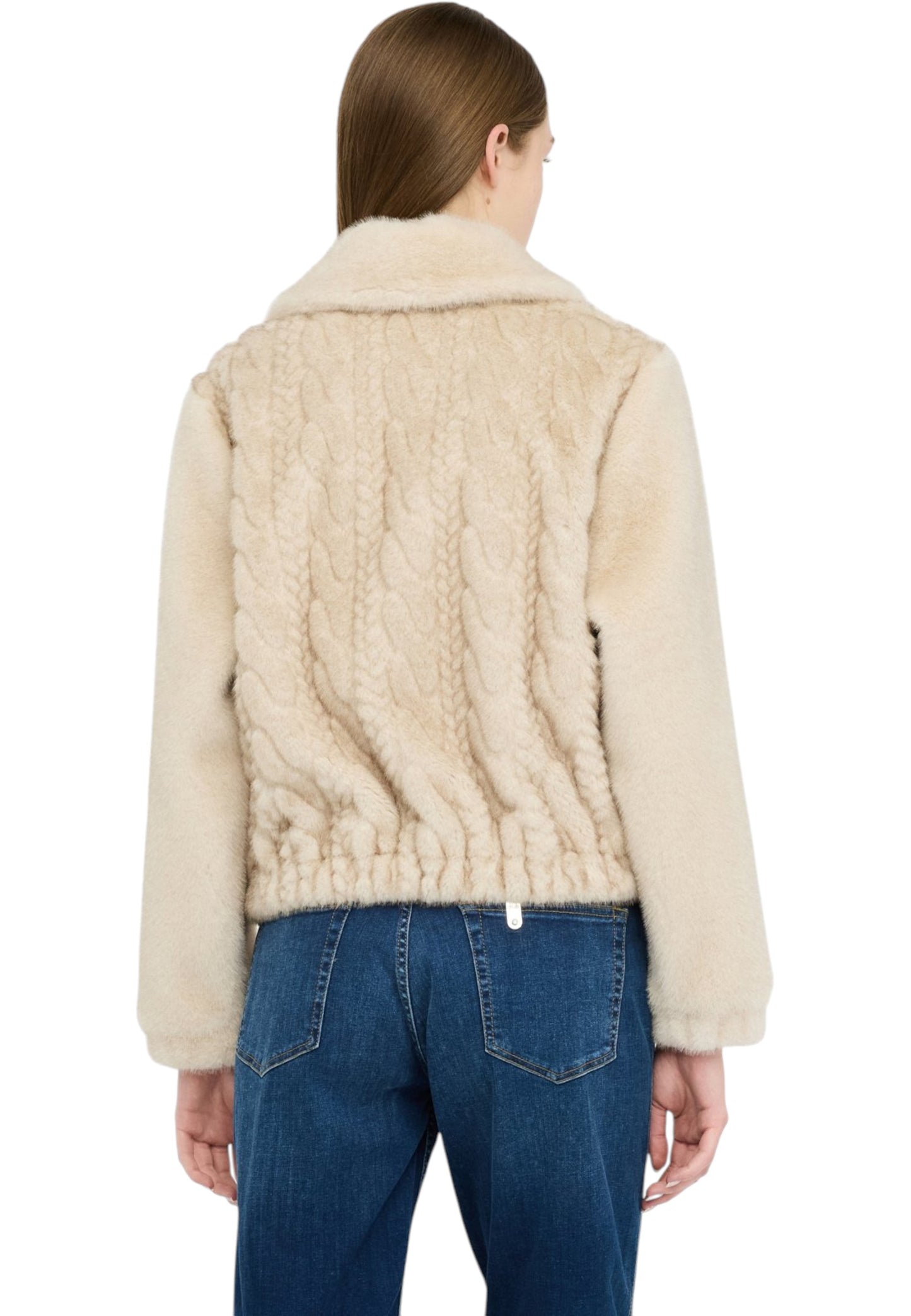 Giacca Bomber Donna Liu Jo In Teddy Con Trecce MF5094E1044