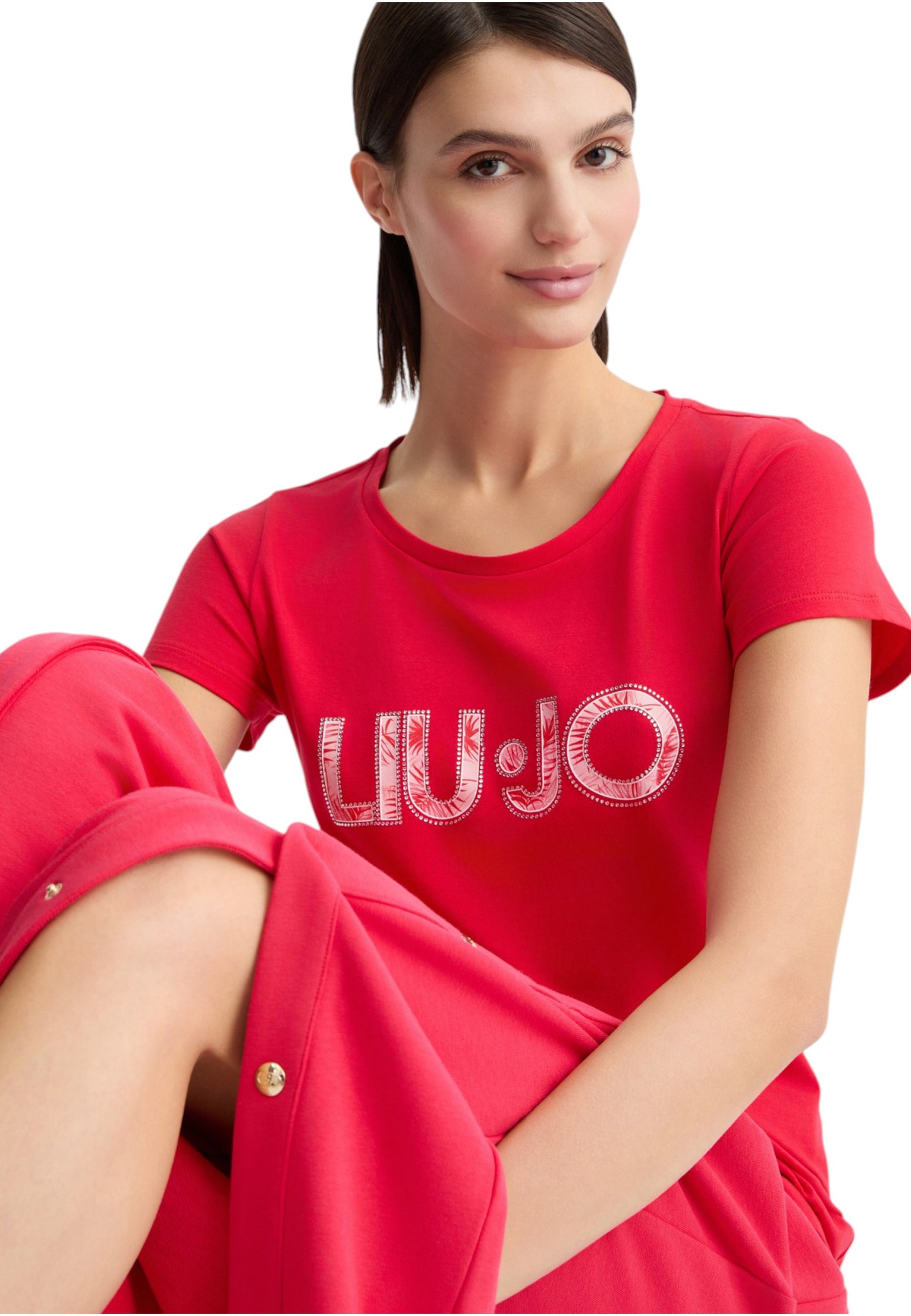 T-Shirt Manica Corta Donna Liu Jo Pink Palm