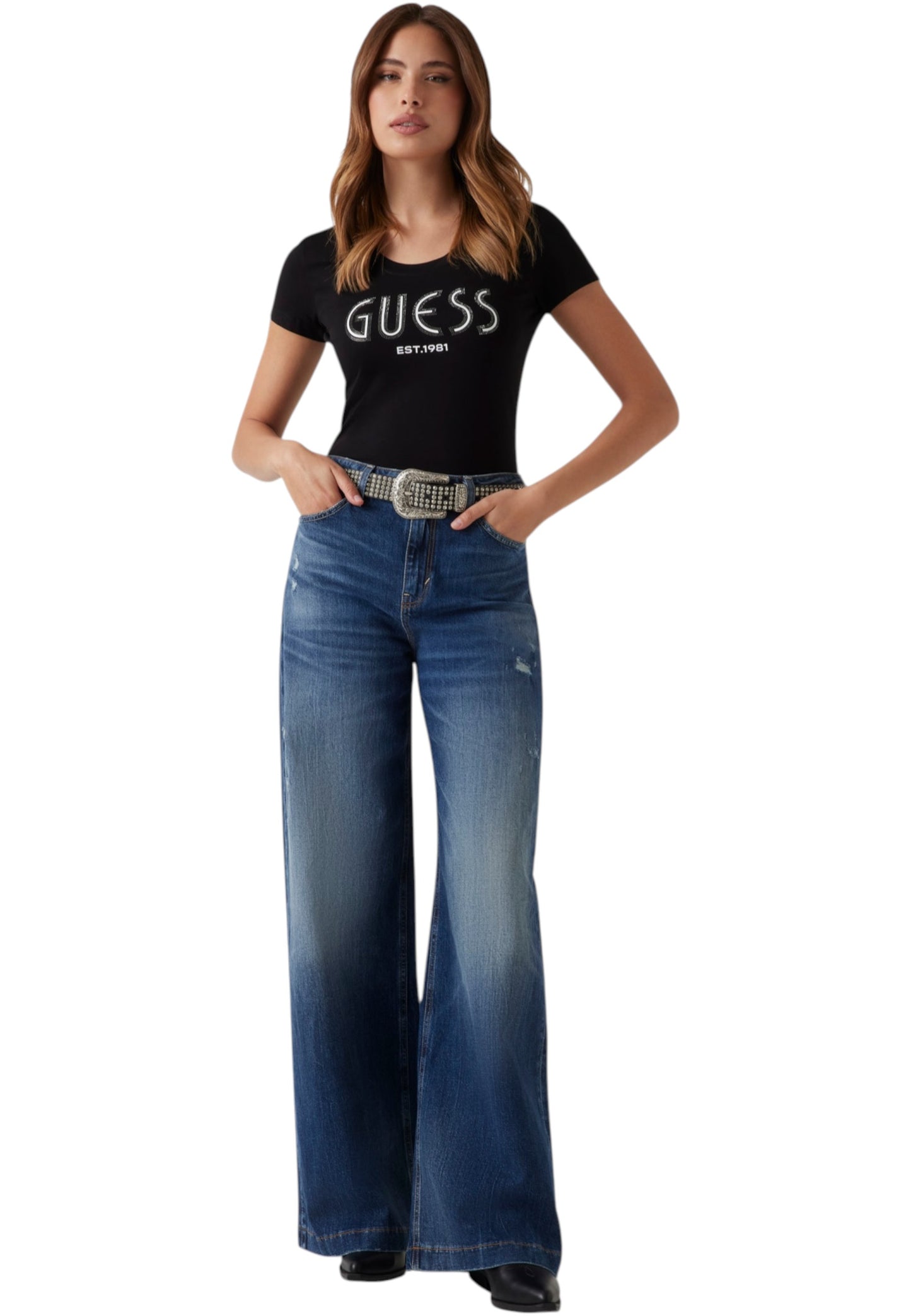 T-Shirt Manica Corta Donna Guess Guess Logo W5YI05J1314