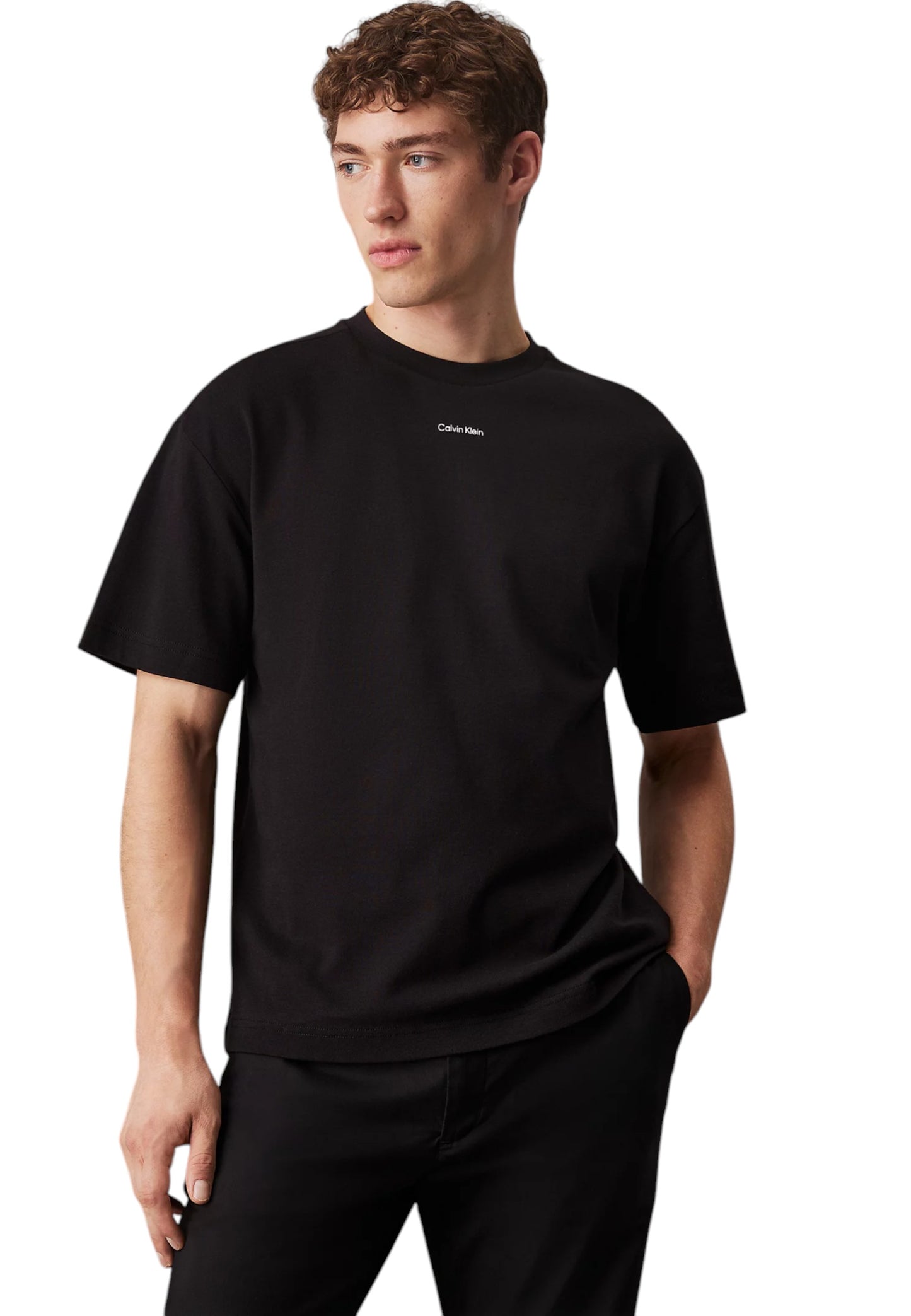 T-Shirt Manica Corta Uomo Calvin klein  Nano Logo Interlock