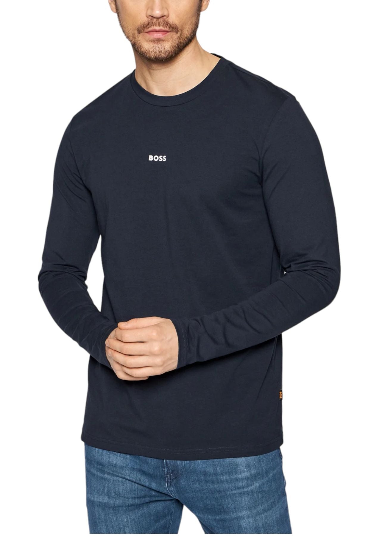 T-Shirt Manica lunga Uomo Boss Con Logo A Contrasto Tchark 50473286